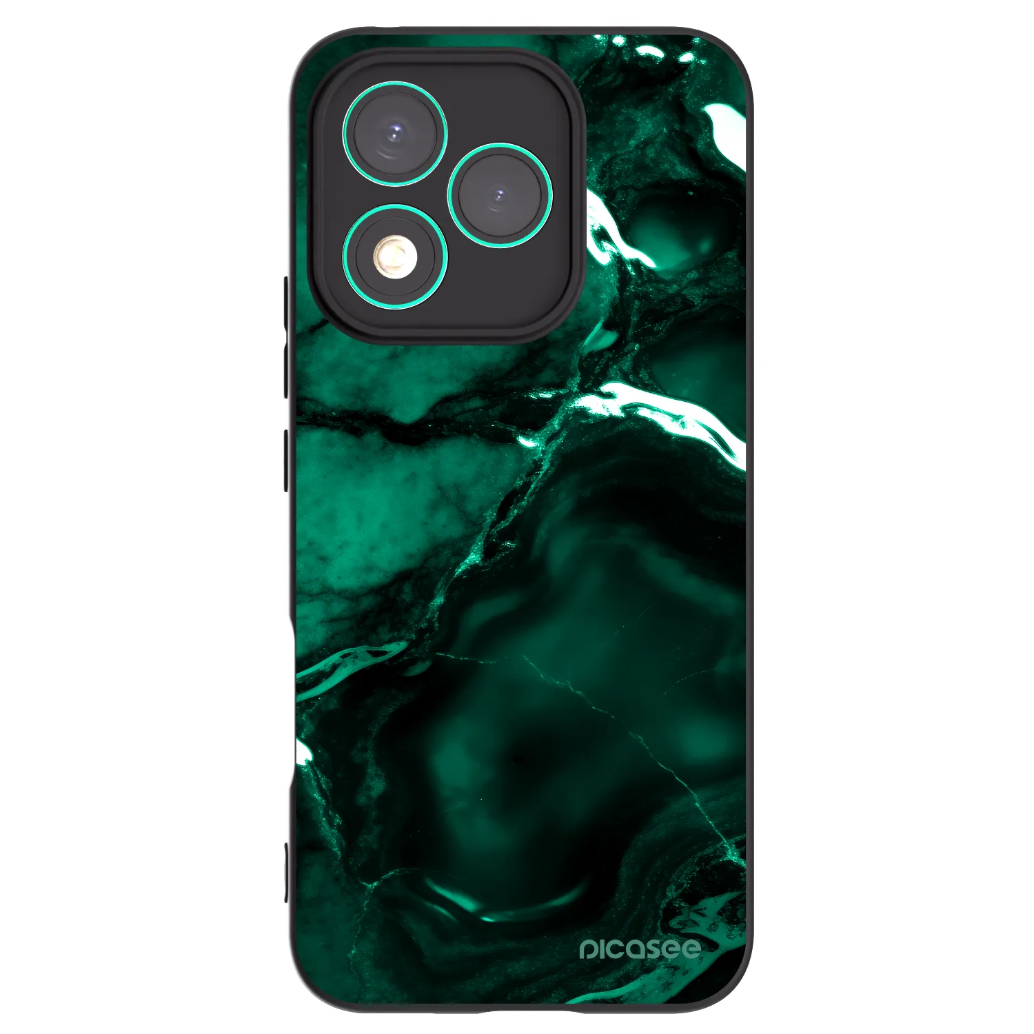 Picasee silikonowe czarne etui na Honor 400 Lite 5G - Dark emerald