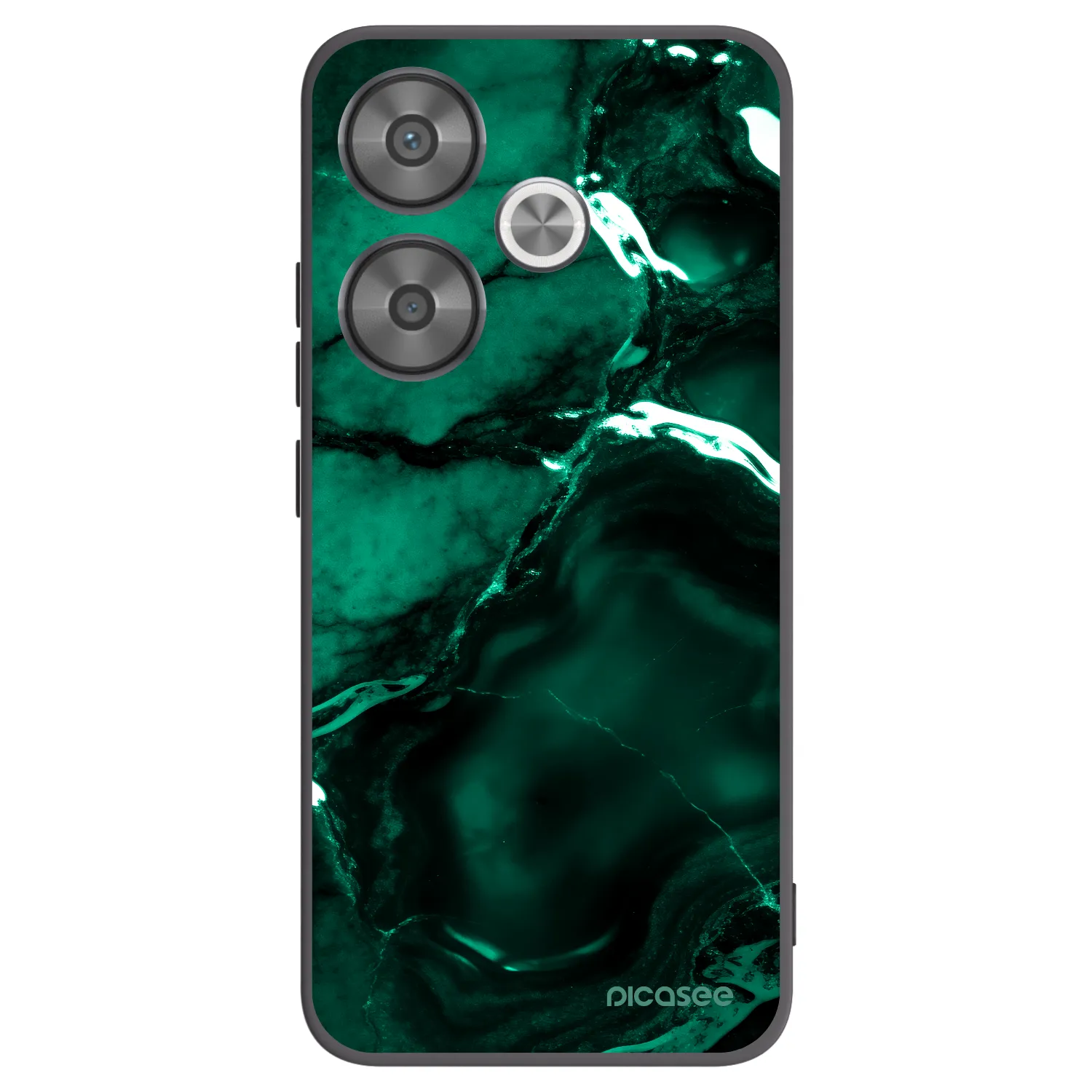Picasee silikonowe czarne etui na Xiaomi Poco F6 - Dark emerald