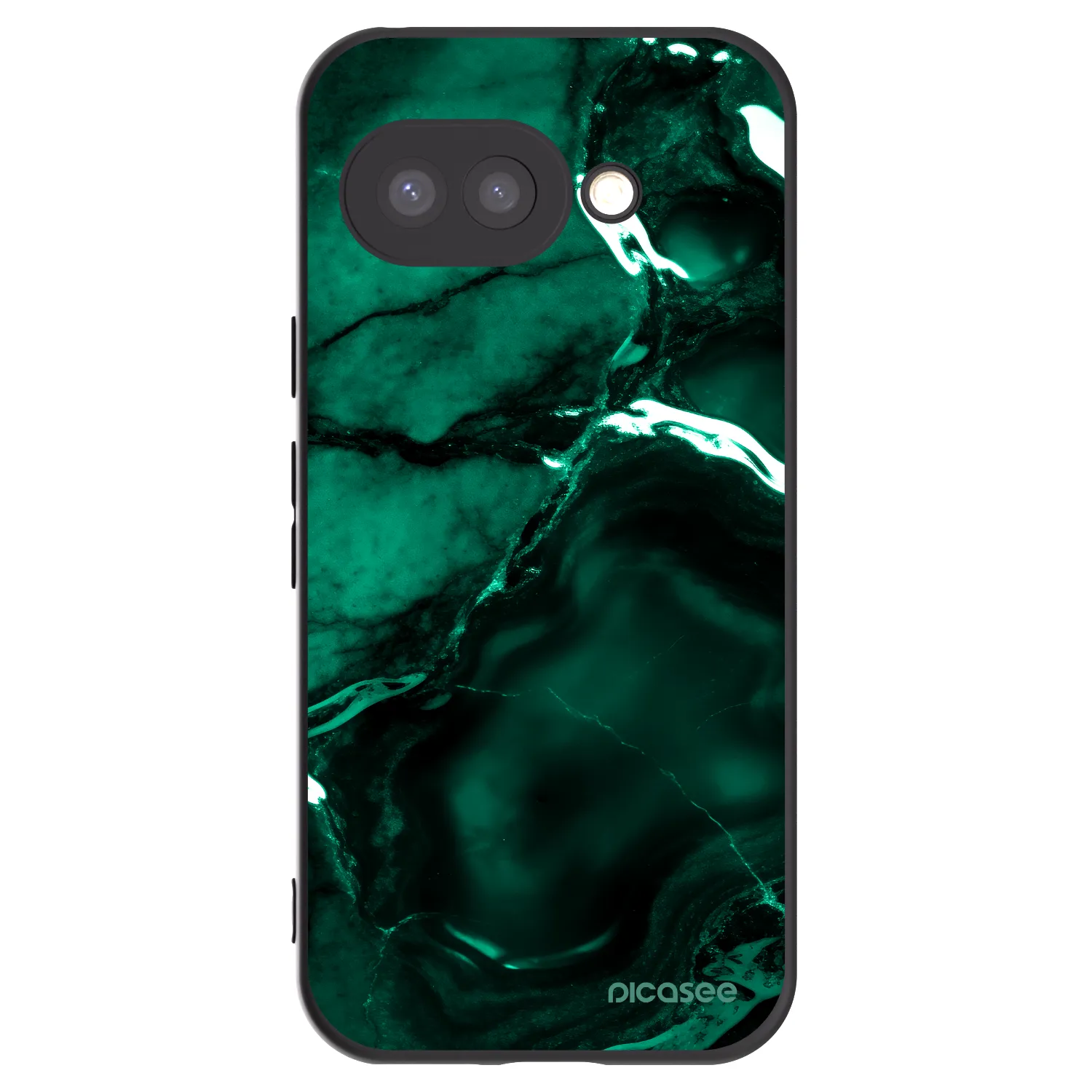Picasee silikonowe czarne etui na Google Pixel 9a - Dark emerald