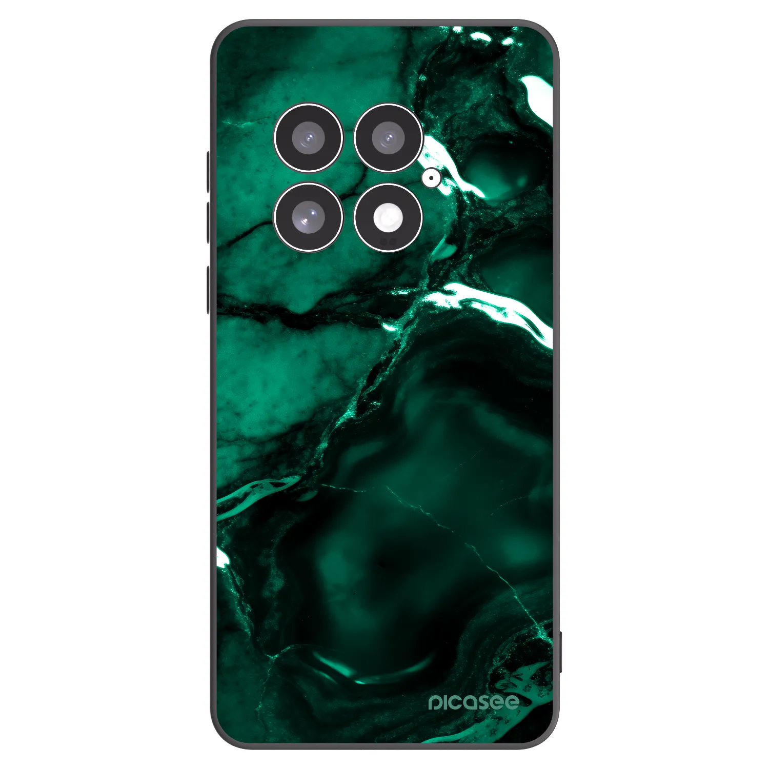 Picasee silikonowe czarne etui na OnePlus 13 5G - Dark emerald