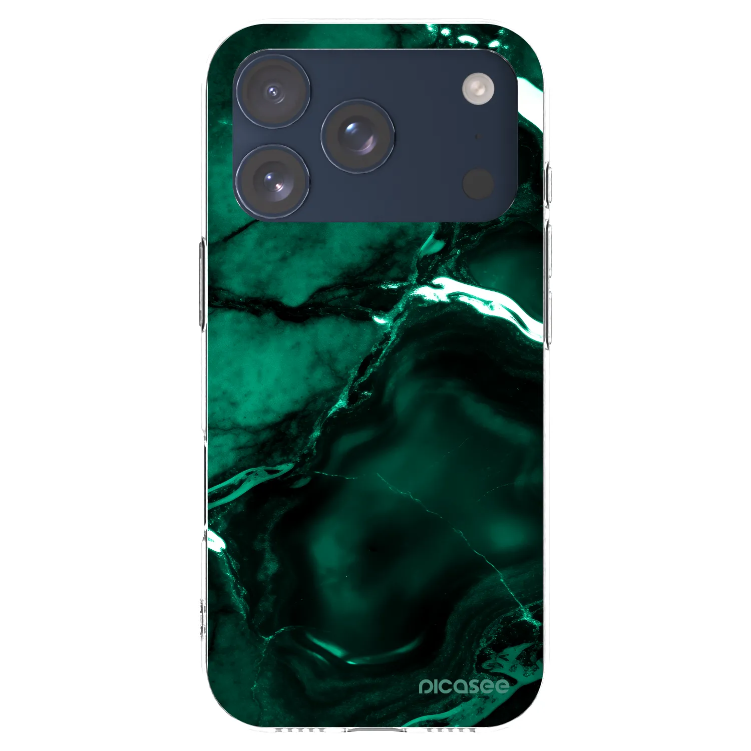 Picasee silikonowe przeźroczyste etui na Apple iPhone 17 Pro - Dark emerald