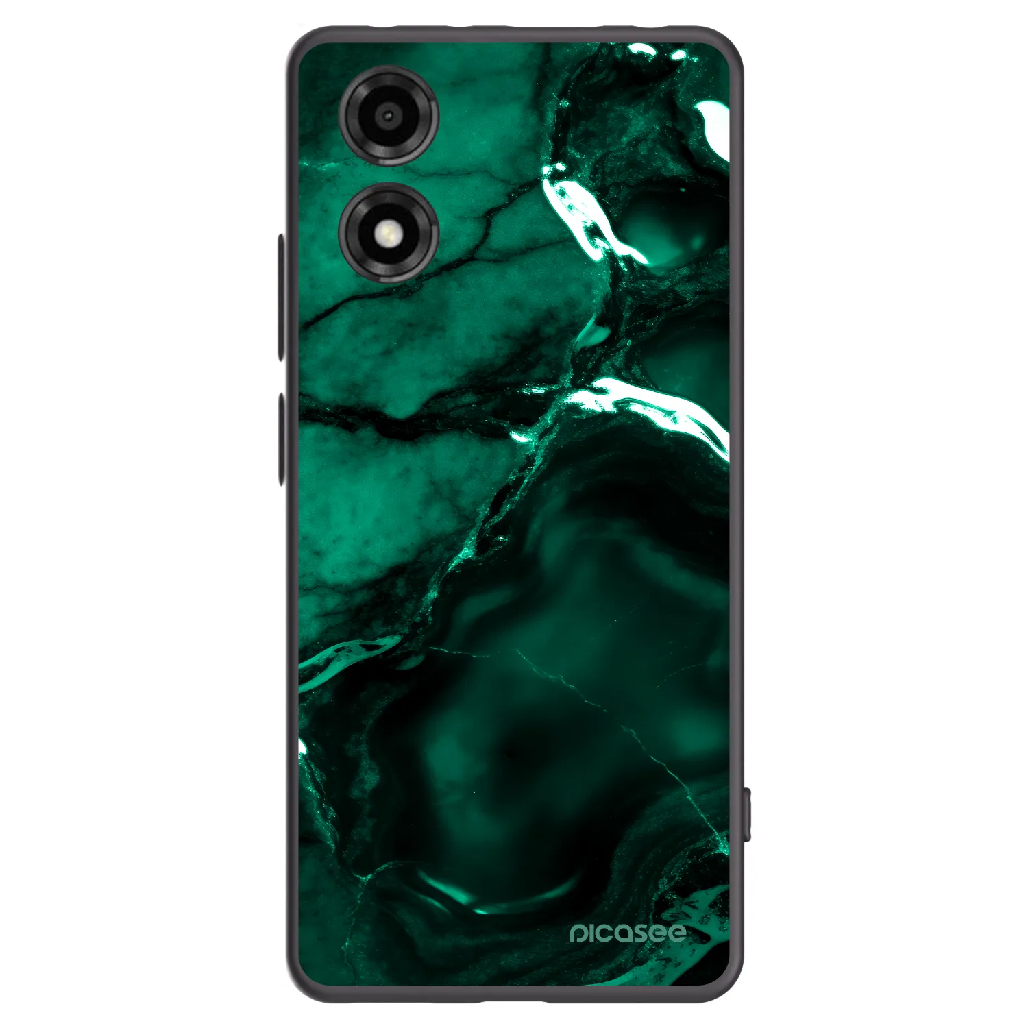 Picasee silikonowe czarne etui na Motorola Moto E14 - Dark emerald