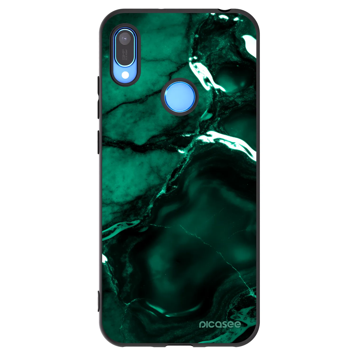 Picasee silikonowe czarne etui na Huawei Y6 2019 - Dark emerald