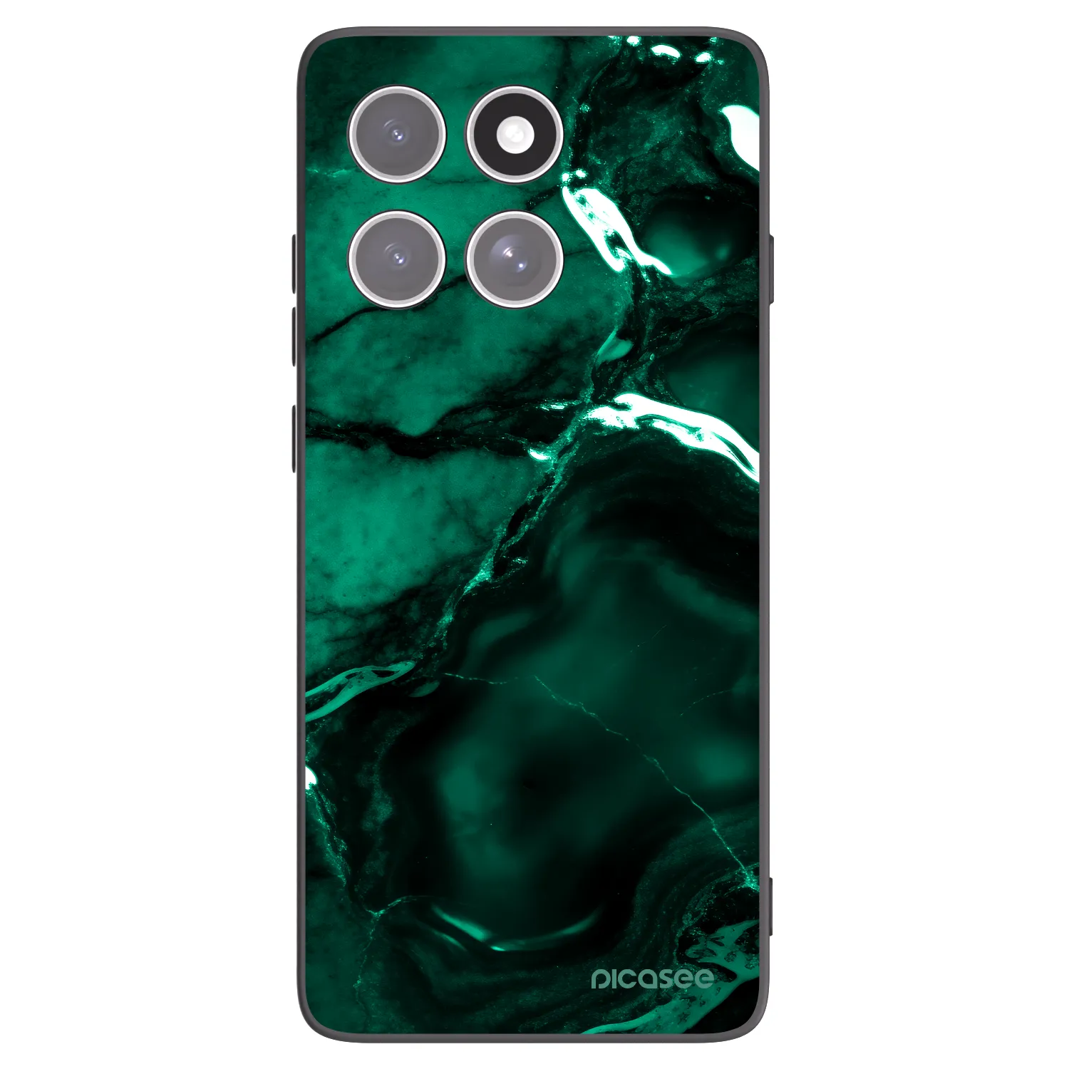 Picasee silikonowe czarne etui na Motorola Edge 60 Pro - Dark emerald