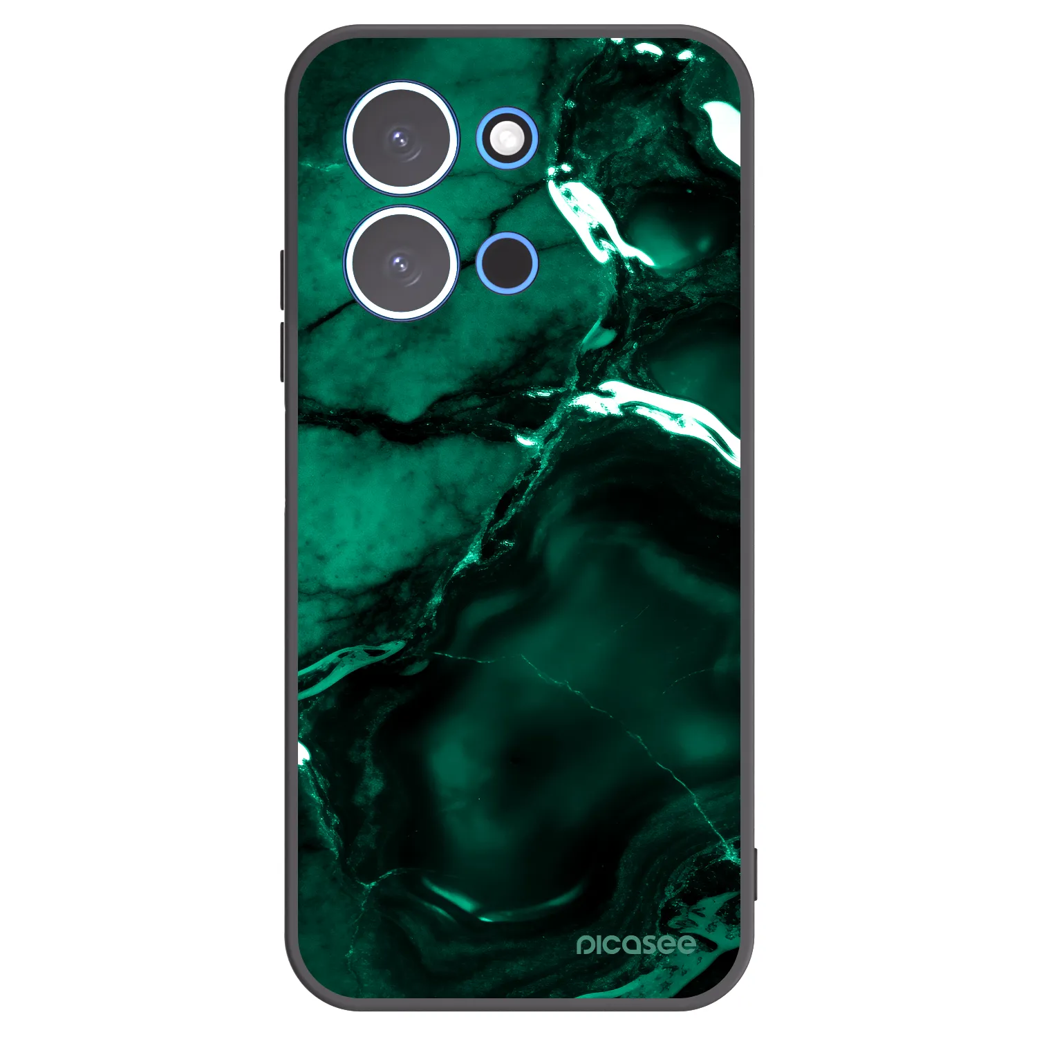 Picasee silikonowe czarne etui na Xiaomi Redmi 15C 4G - Dark emerald