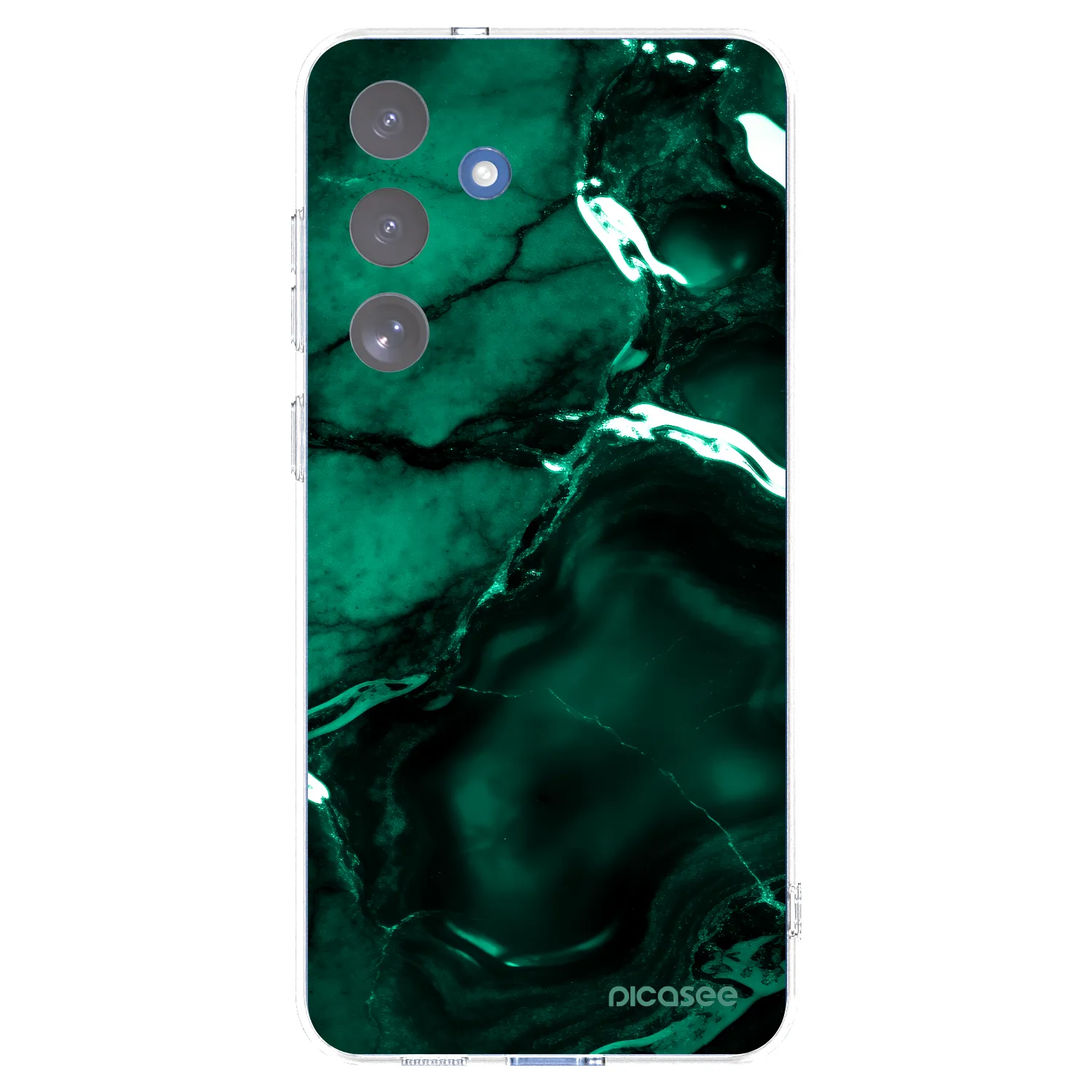 Picasee silikonowe przeźroczyste etui na Samsung Galaxy S25 FE 5G - Dark emerald