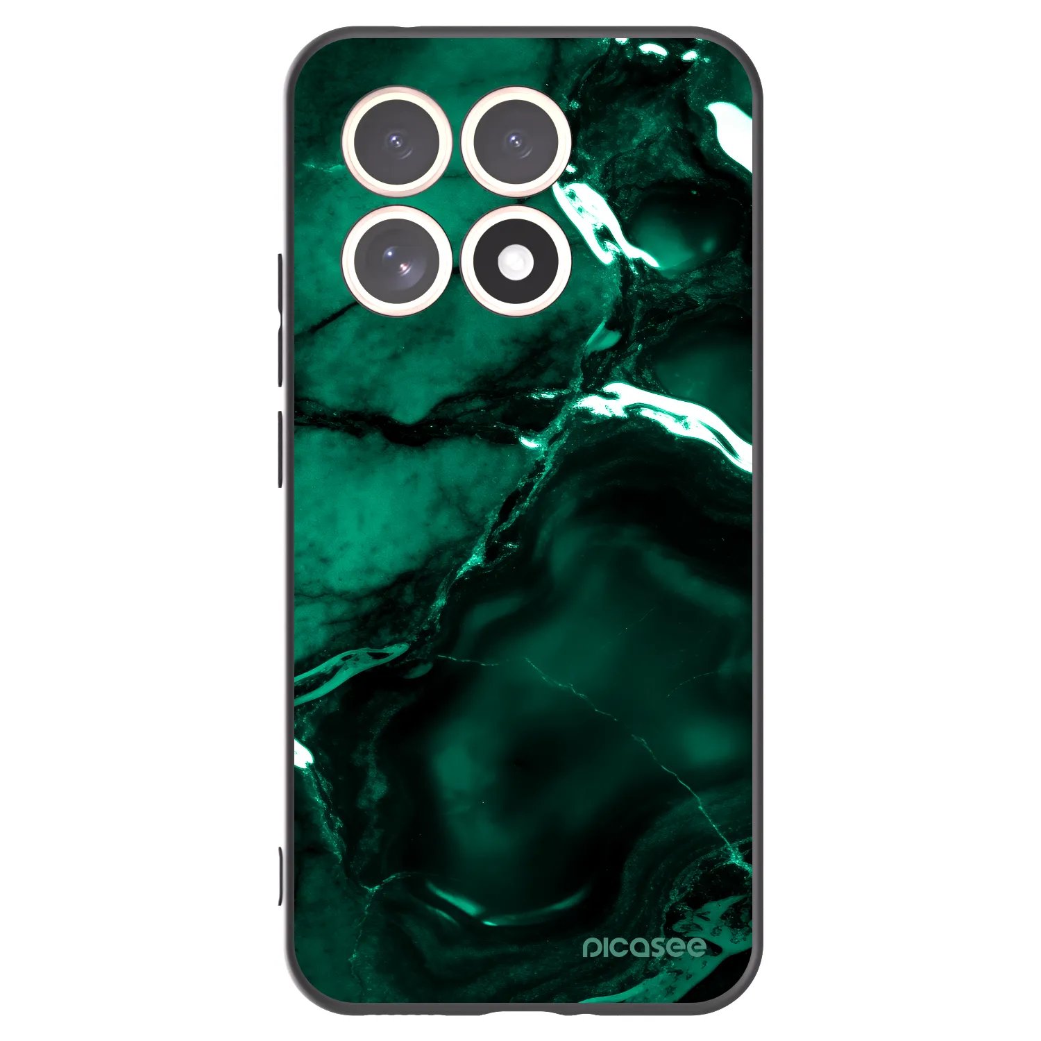 Picasee silikonowe czarne etui na Xiaomi 15T - Dark emerald
