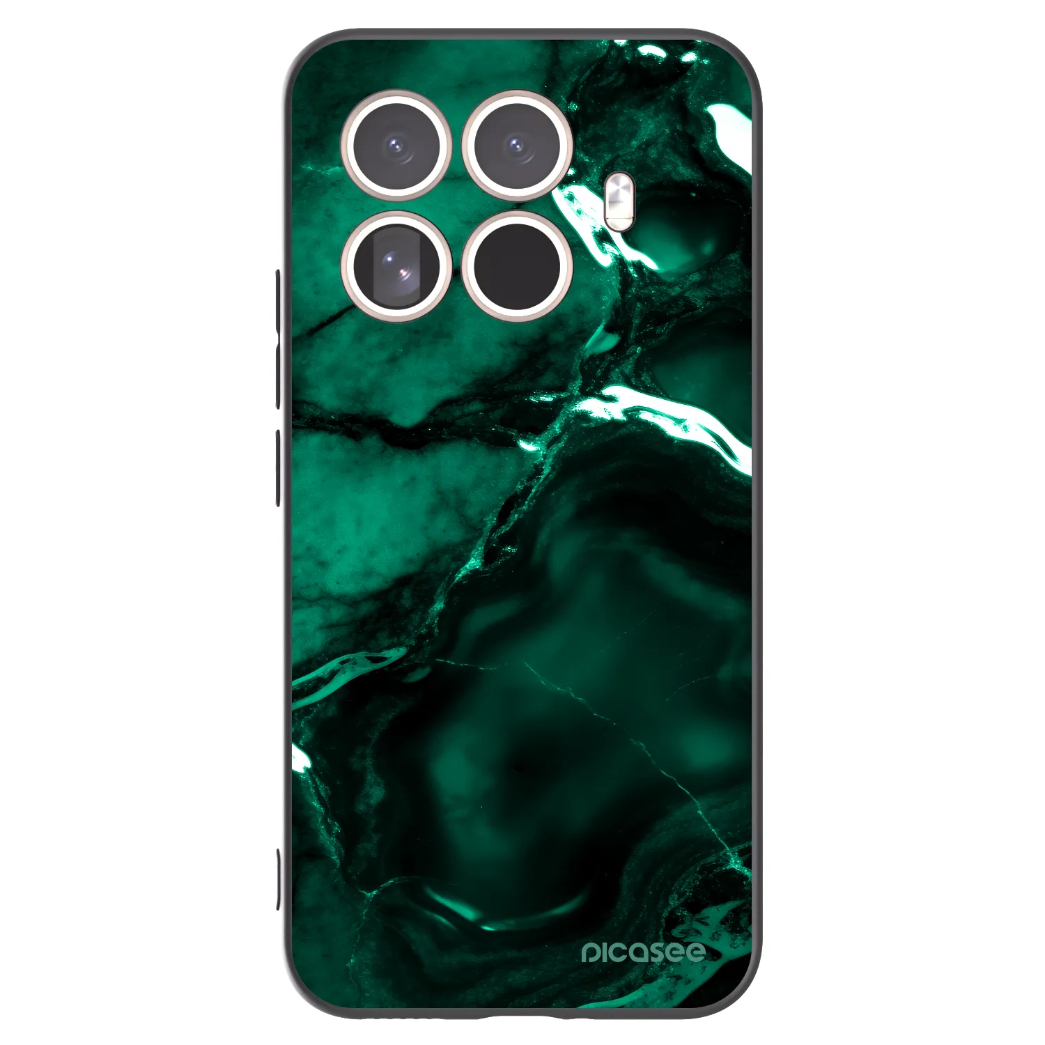 Picasee silikonowe czarne etui na Xiaomi 15T Pro - Dark emerald