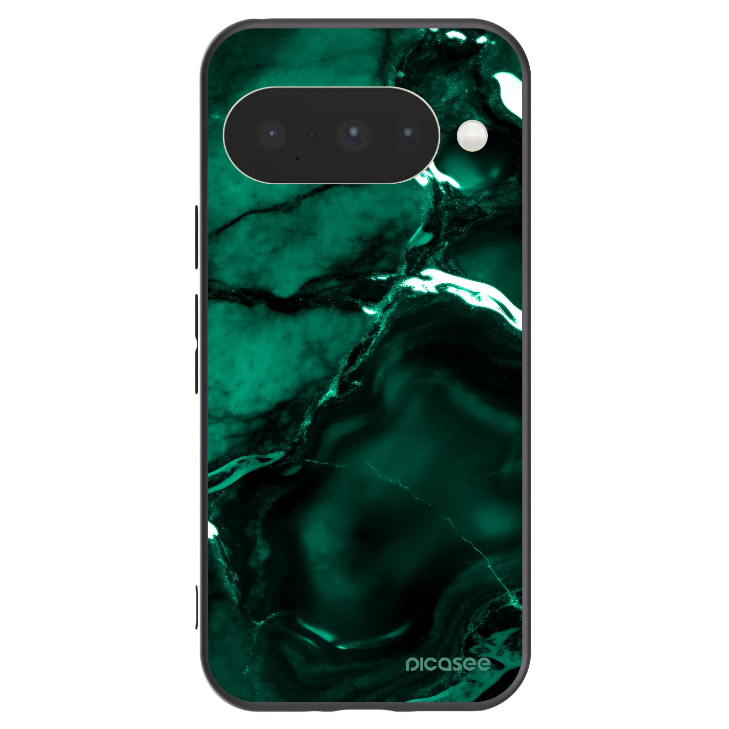 Picasee silikonowe czarne etui na Google Pixel 10 - Dark emerald