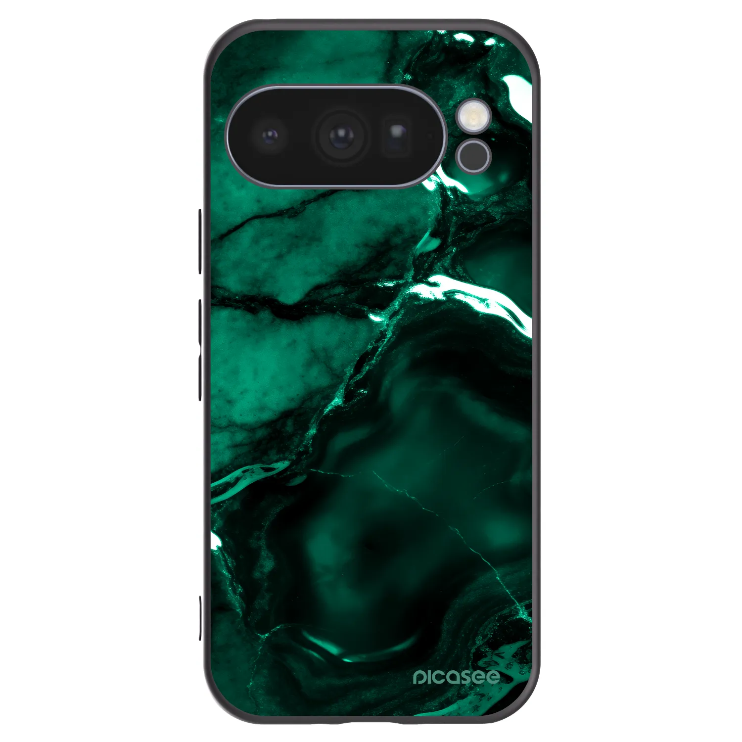 Picasee silikonowe czarne etui na Google Pixel 10 Pro - Dark emerald