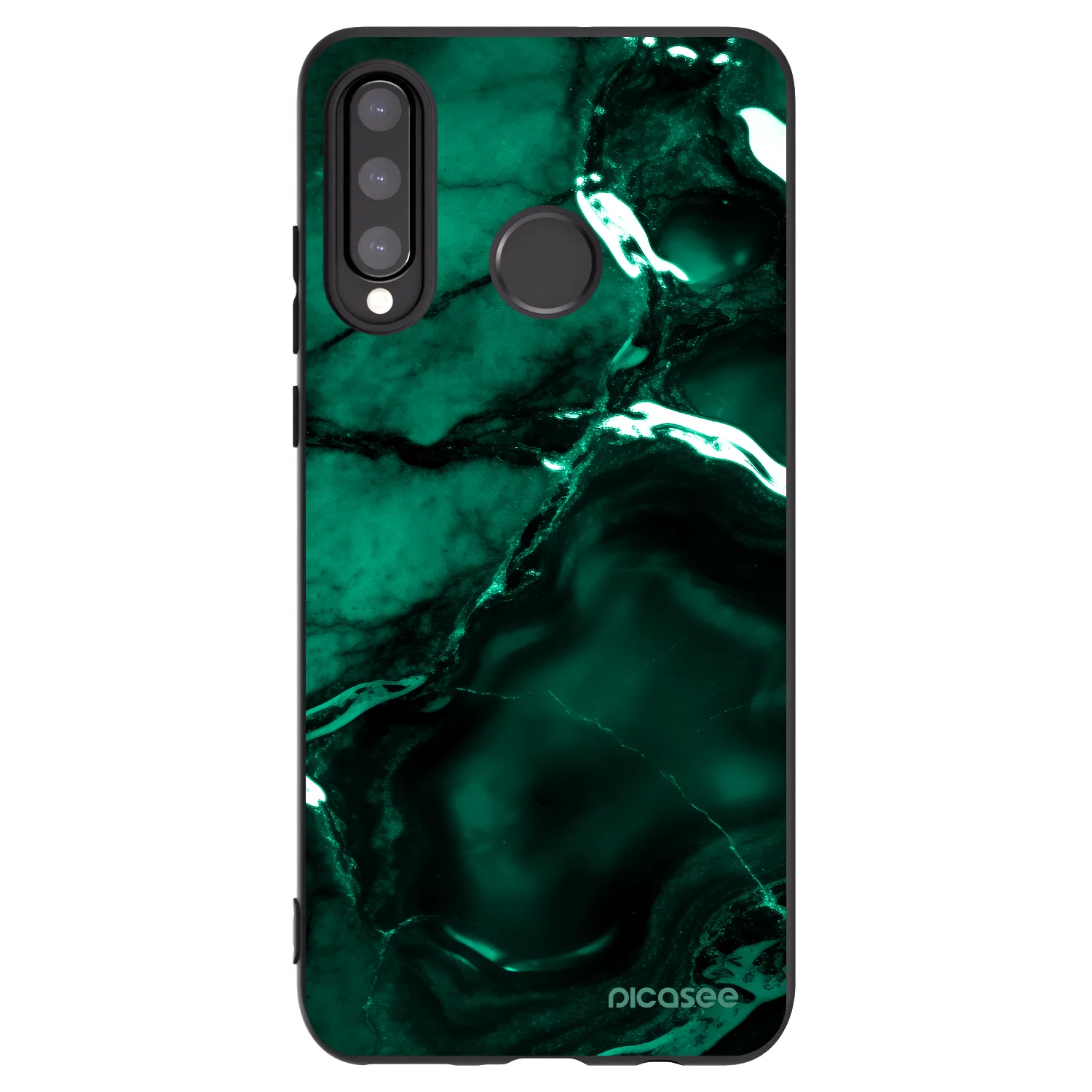 Picasee silikonowe czarne etui na Huawei P30 Lite - Dark emerald