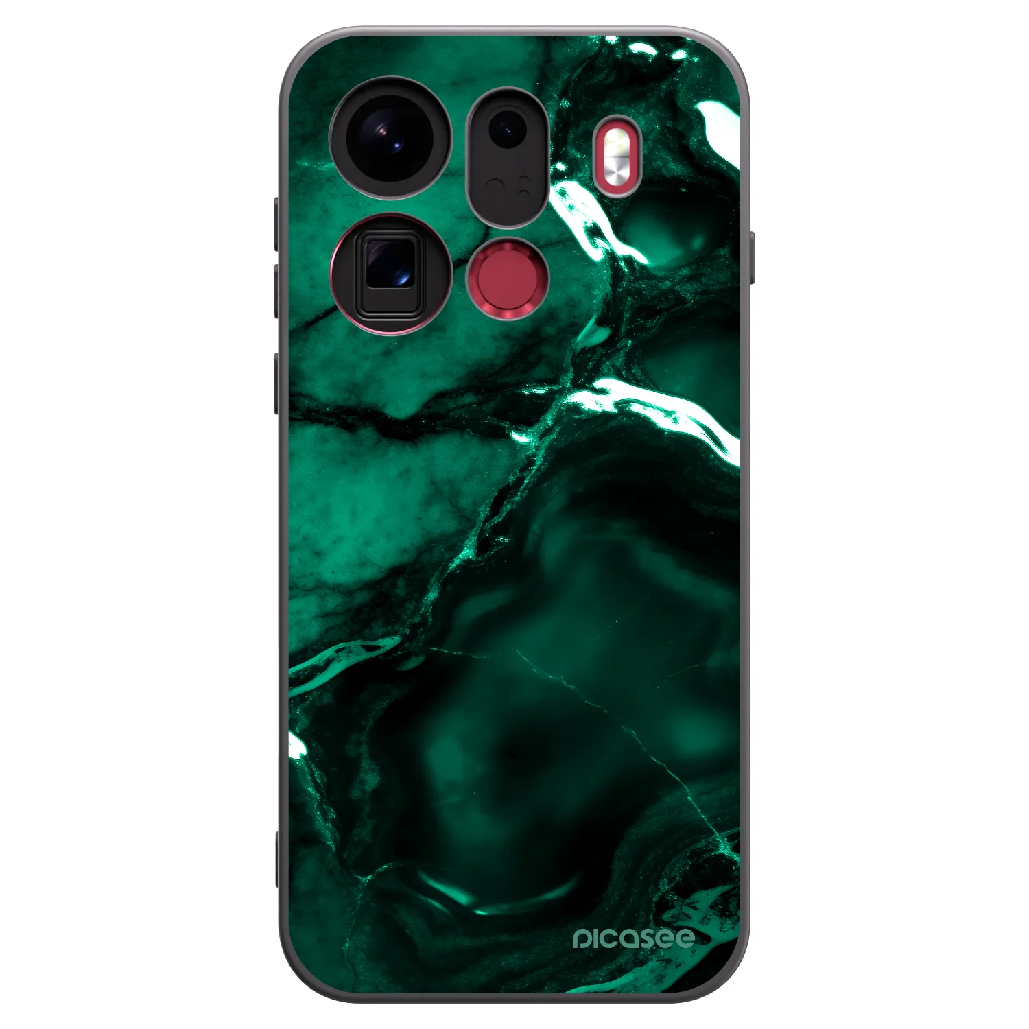 Picasee silikonowe czarne etui na OPPO Find X9 Pro - Dark emerald