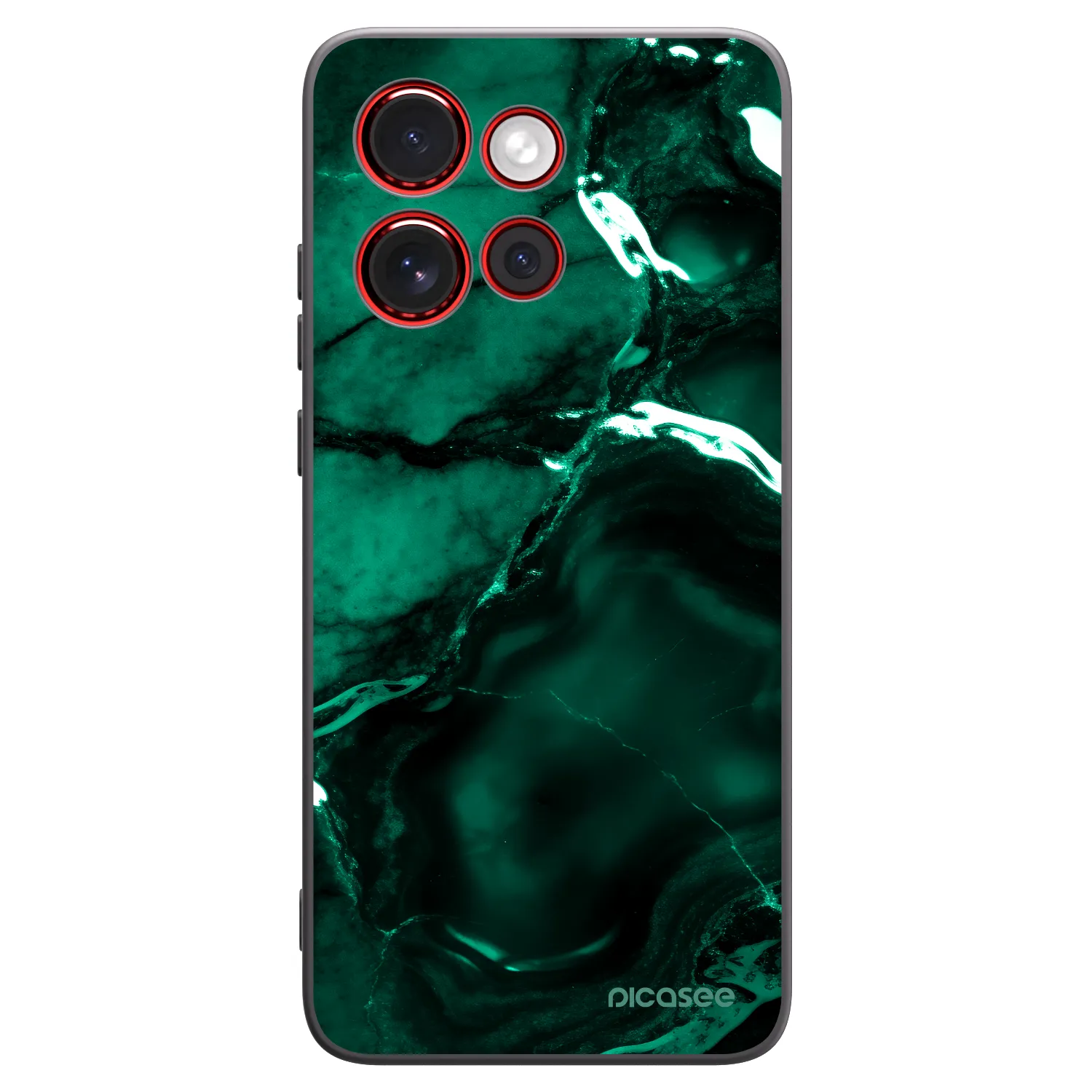 Picasee silikonowe czarne etui na Motorola Edge 60 Neo 5G - Dark emerald