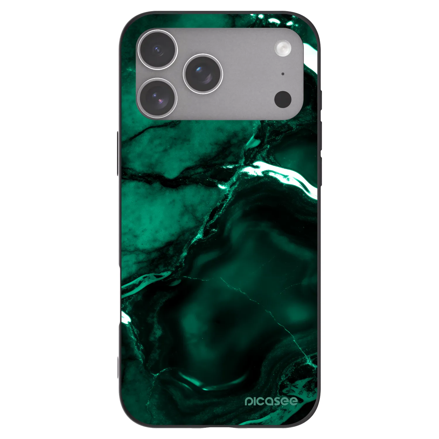 Picasee silikonowe czarne etui na Apple iPhone 18 Pro Max - Dark emerald