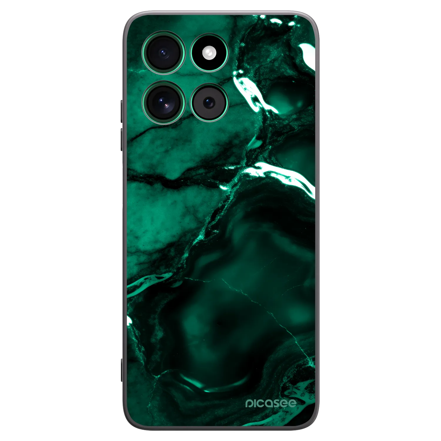 Picasee silikonowe czarne etui na Motorola Moto G57 Power - Dark emerald