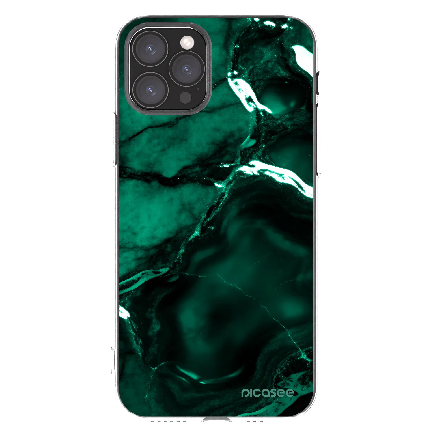 Picasee silikonowe przeźroczyste etui na Apple iPhone 11 Pro - Dark emerald