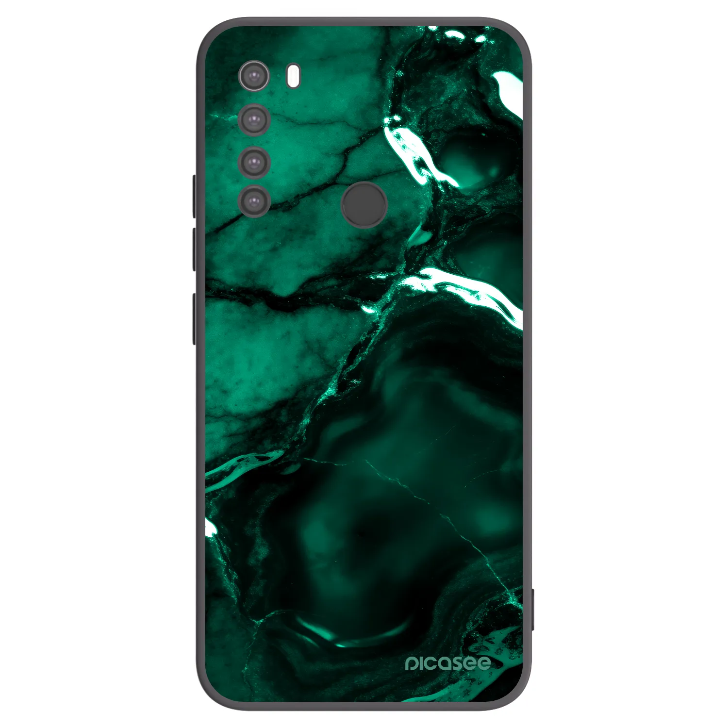 Picasee silikonowe czarne etui na Xiaomi Redmi Note 8 - Dark emerald
