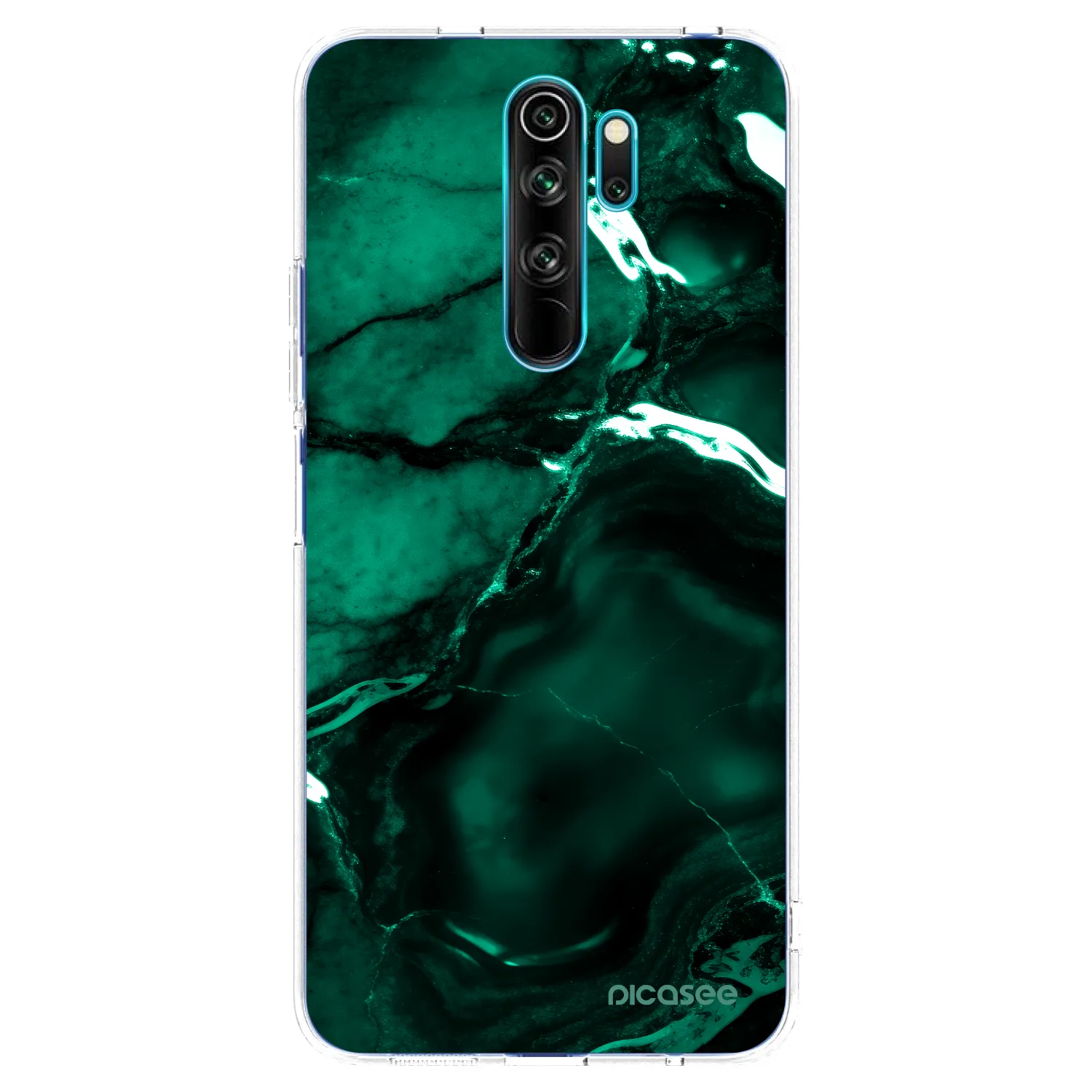 Picasee silikonowe przeźroczyste etui na Xiaomi Redmi Note 8 Pro - Dark emerald