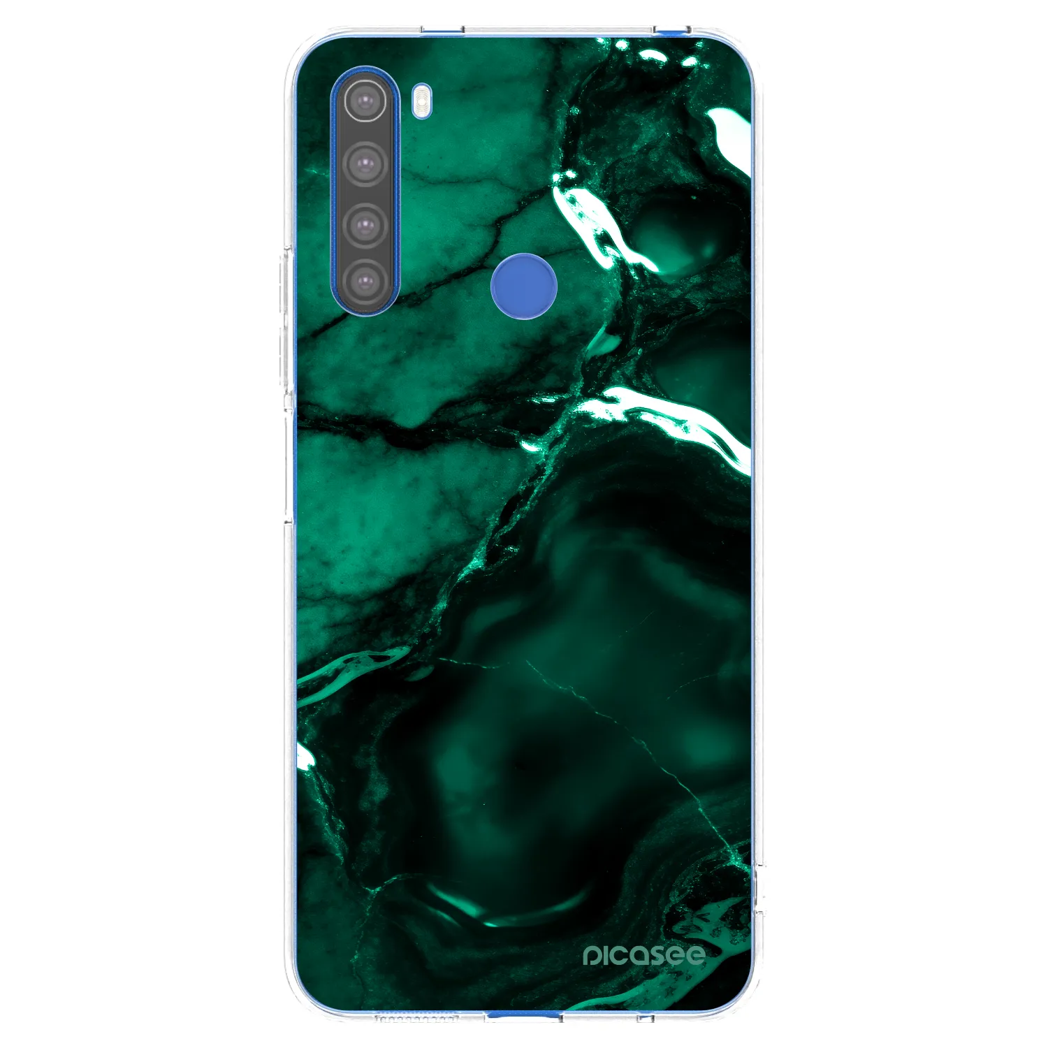 Picasee silikonowe przeźroczyste etui na Xiaomi Redmi Note 8T - Dark emerald