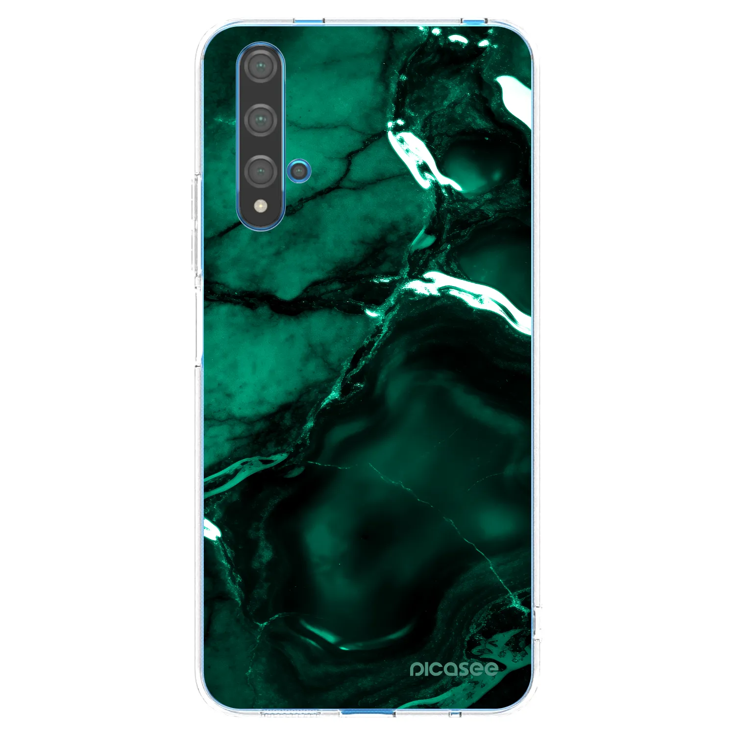 Picasee silikonowe przeźroczyste etui na Huawei Nova 5T - Dark emerald