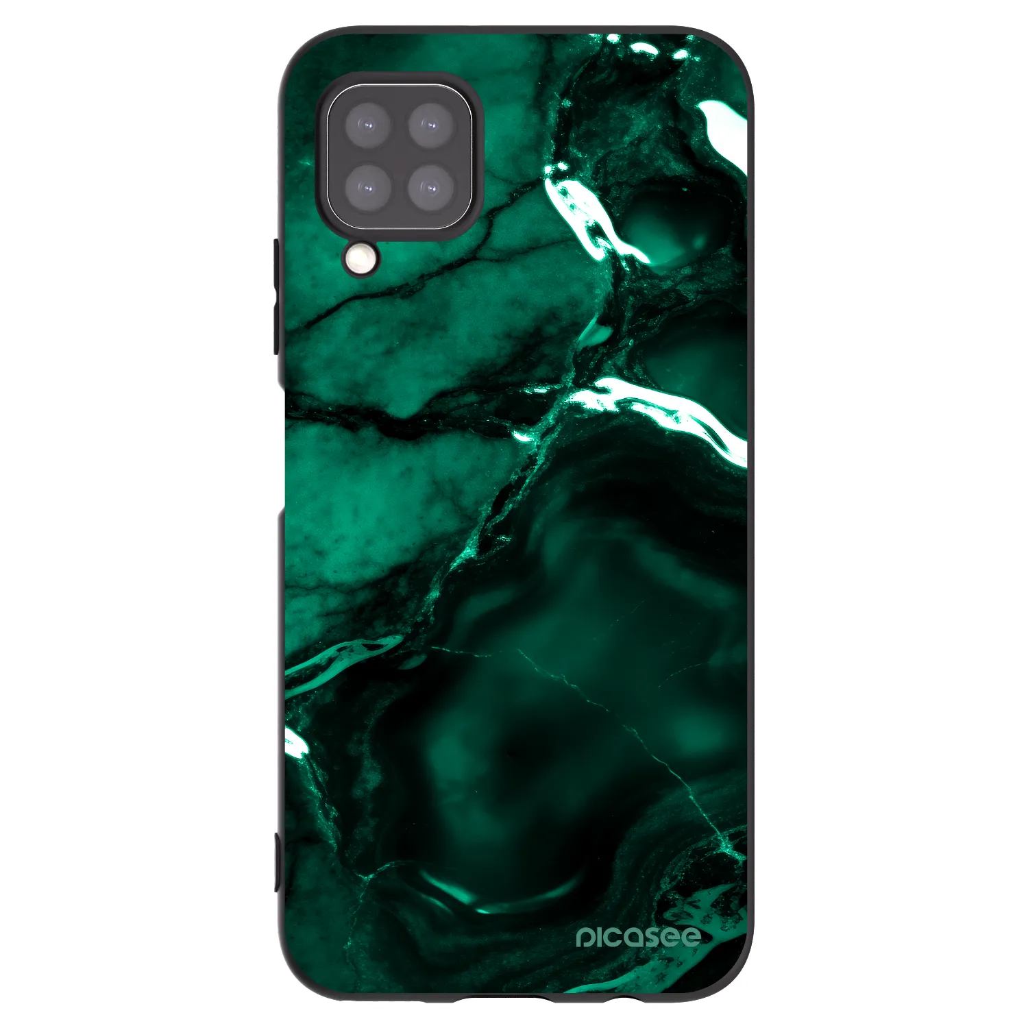 Picasee silikonowe czarne etui na Huawei P40 Lite - Dark emerald