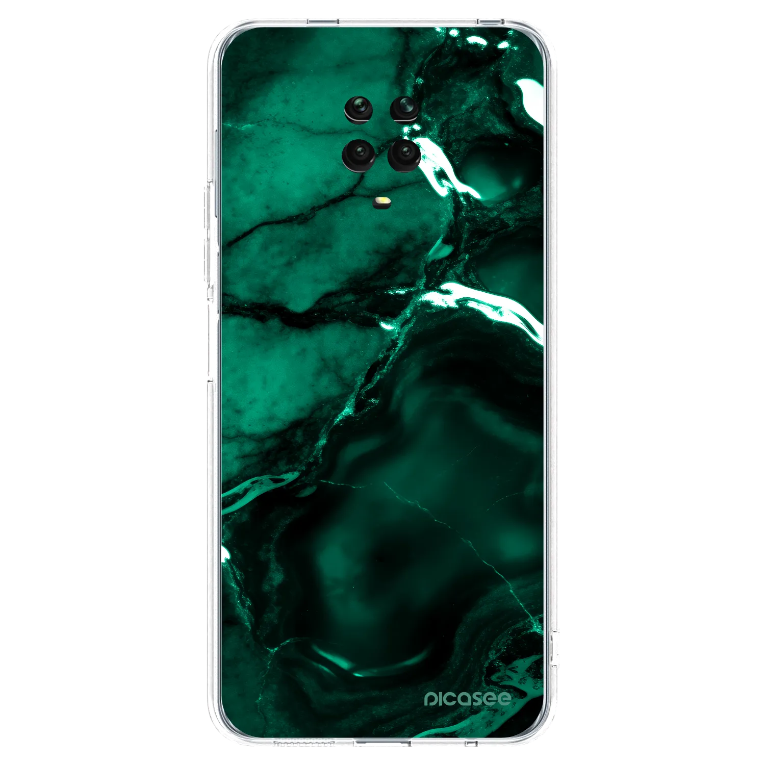 Picasee silikonowe przeźroczyste etui na Xiaomi Redmi Note 9S - Dark emerald