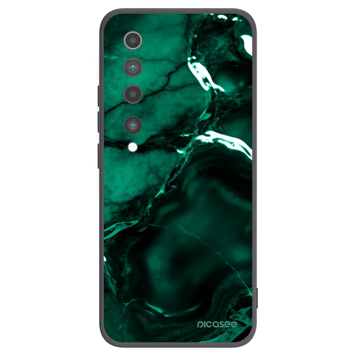 Picasee silikonowe czarne etui na Xiaomi Mi 10 - Dark emerald