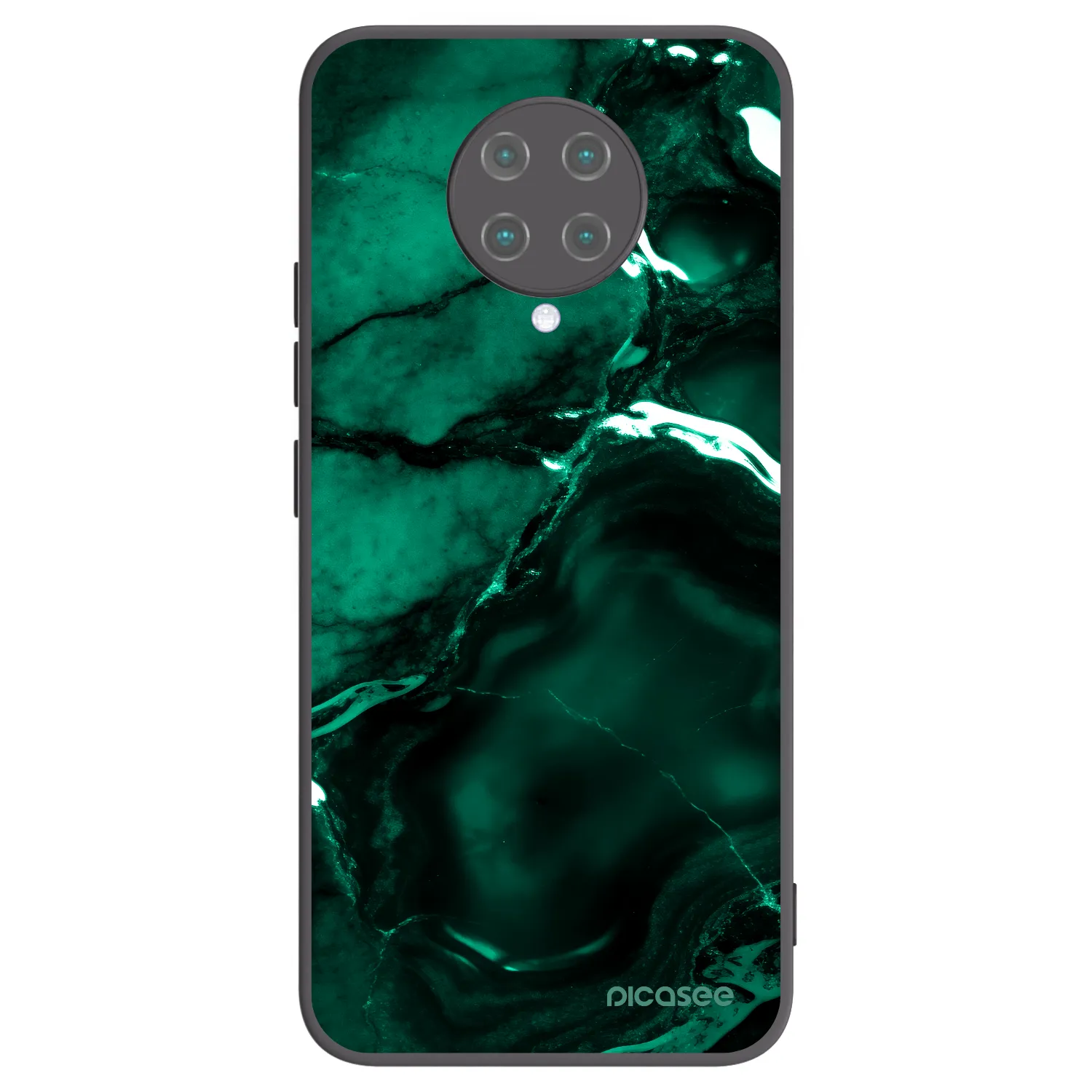 Picasee silikonowe czarne etui na Xiaomi Poco F2 Pro - Dark emerald