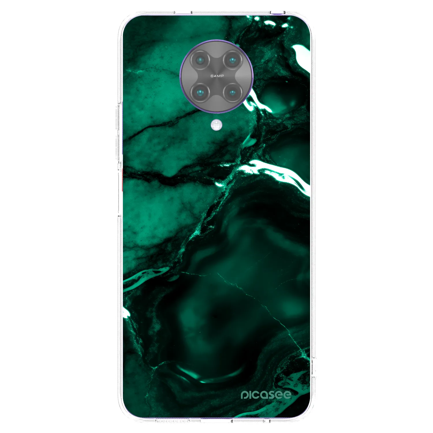 Picasee silikonowe przeźroczyste etui na Xiaomi Poco F2 Pro - Dark emerald