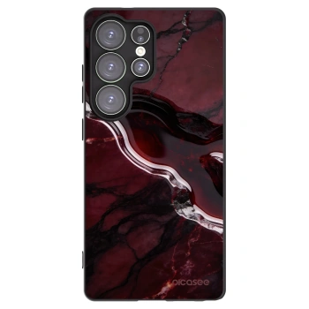 Picasee silikonowe czarne etui na Samsung Galaxy S25 Ultra 5G - Cherry stone