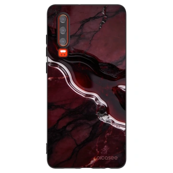 Picasee silikonowe czarne etui na Huawei P30 - Cherry stone