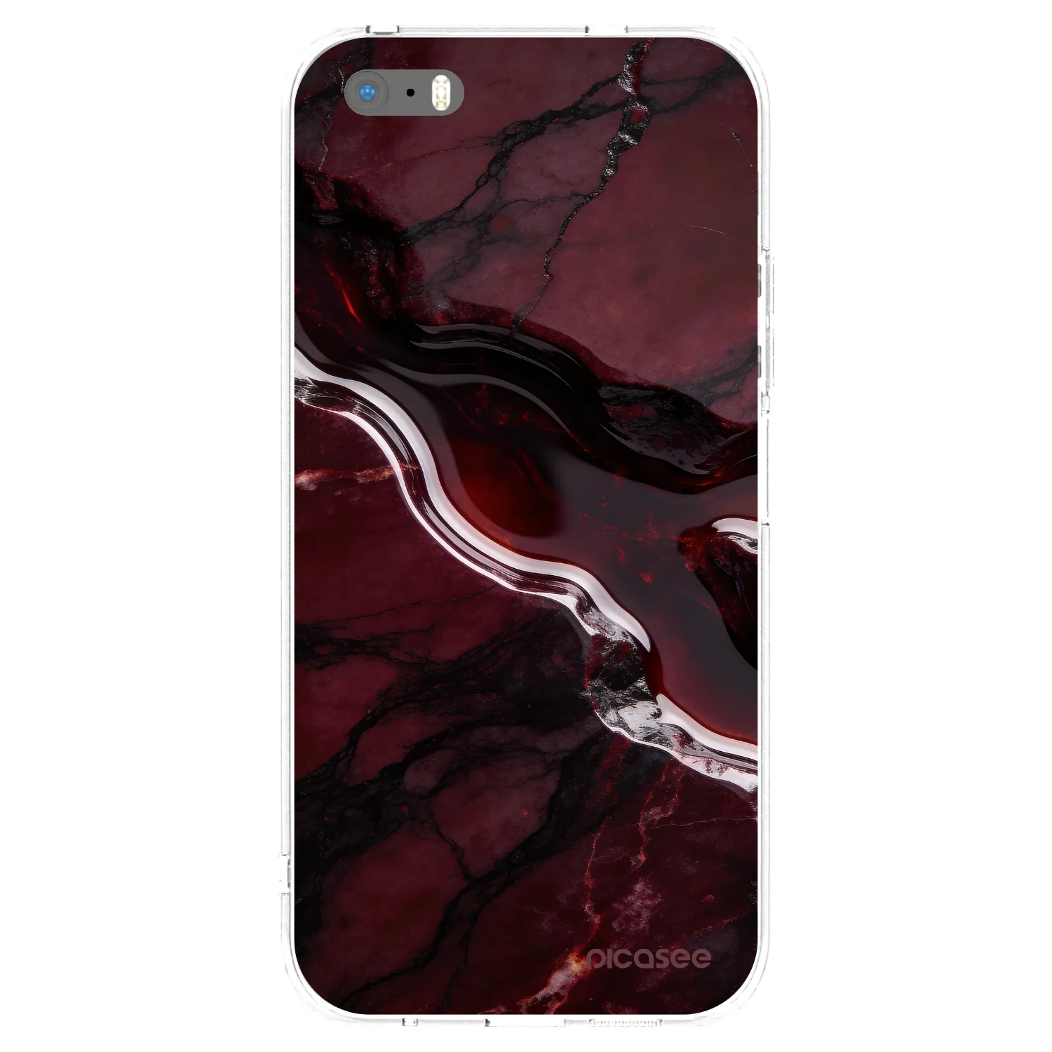Picasee silikonowe przeźroczyste etui na Apple iPhone 5/5S/SE - Cherry stone