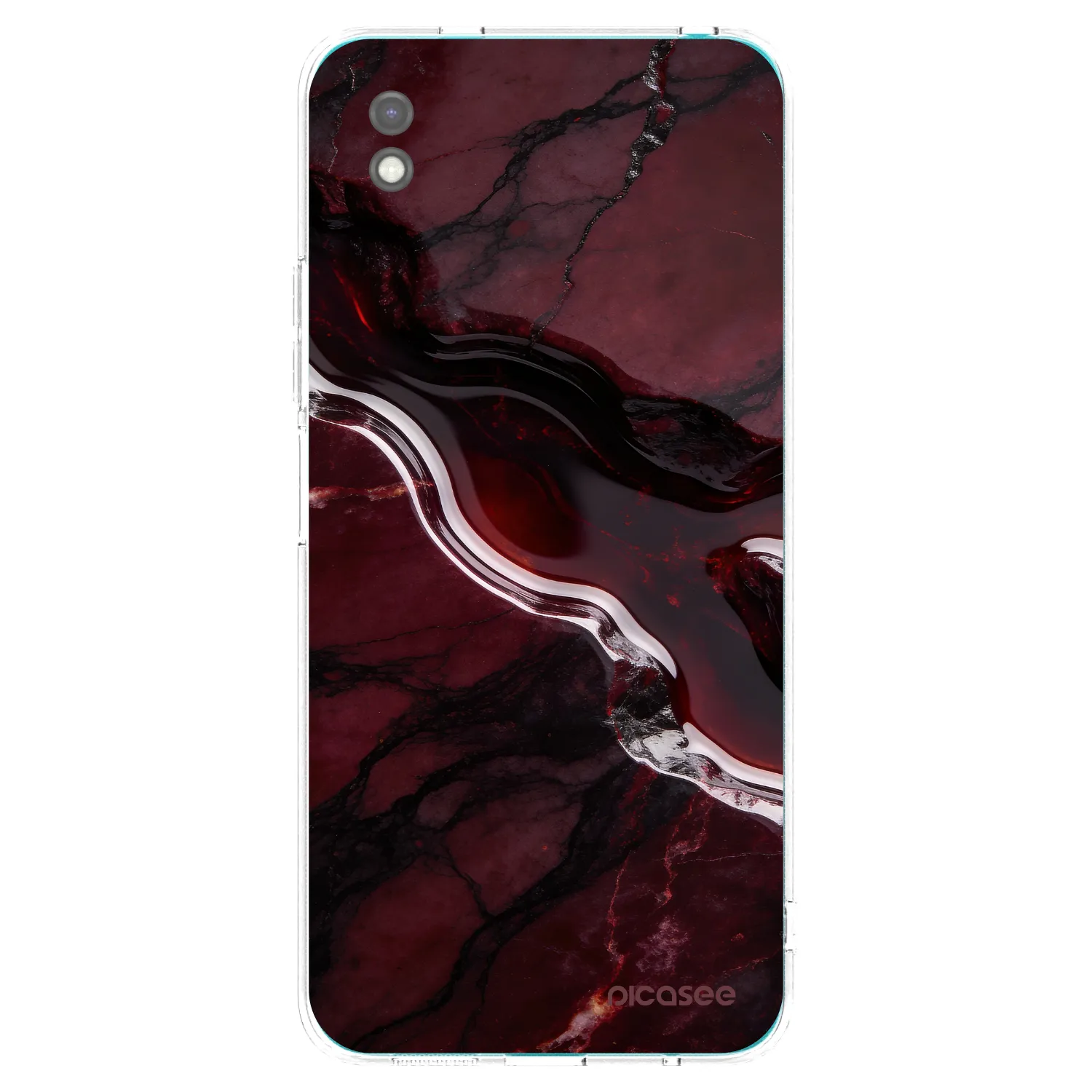 Picasee silikonowe czarne etui na Xiaomi Redmi 9A - Cherry stone