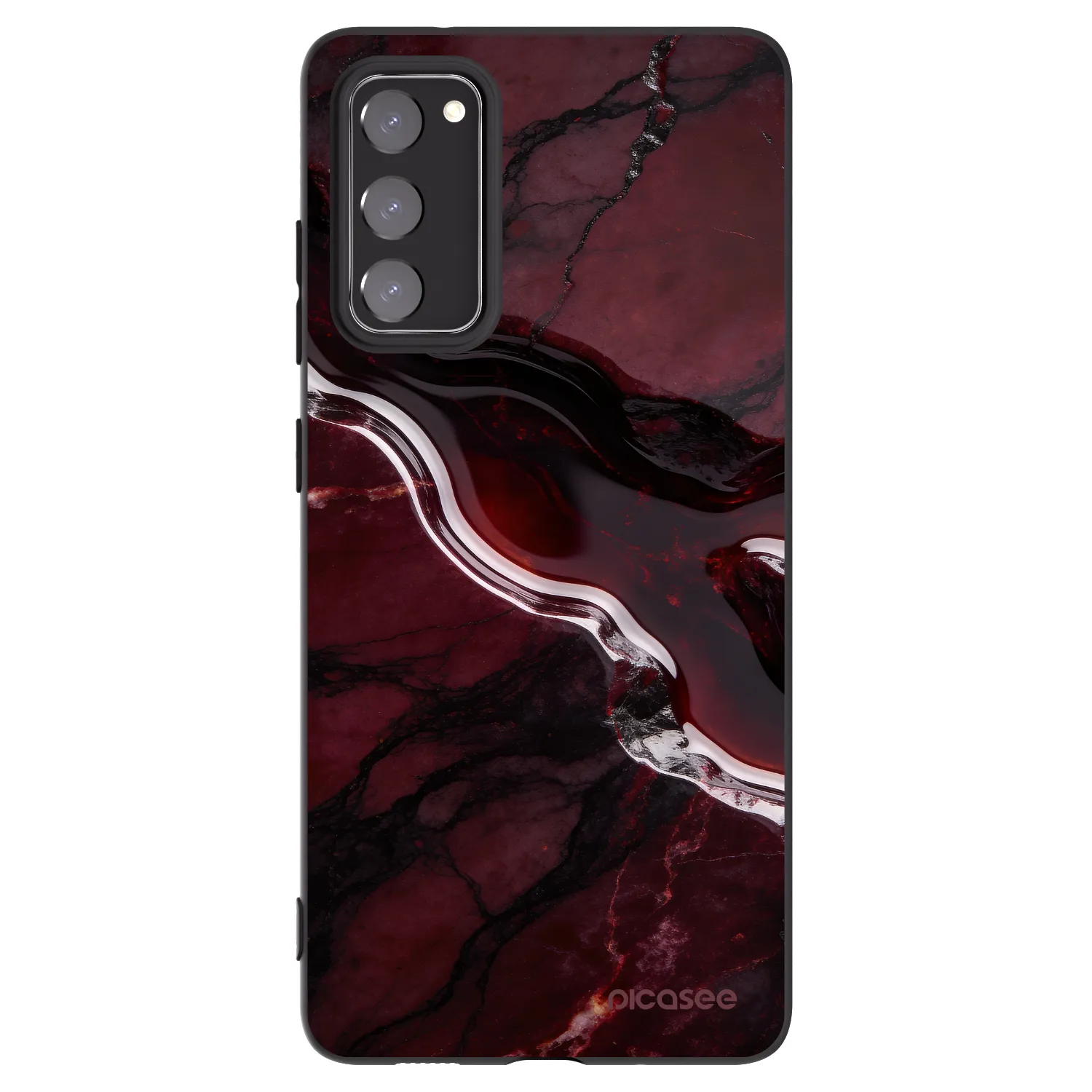 Picasee silikonowe czarne etui na Samsung Galaxy S20 FE - Cherry stone