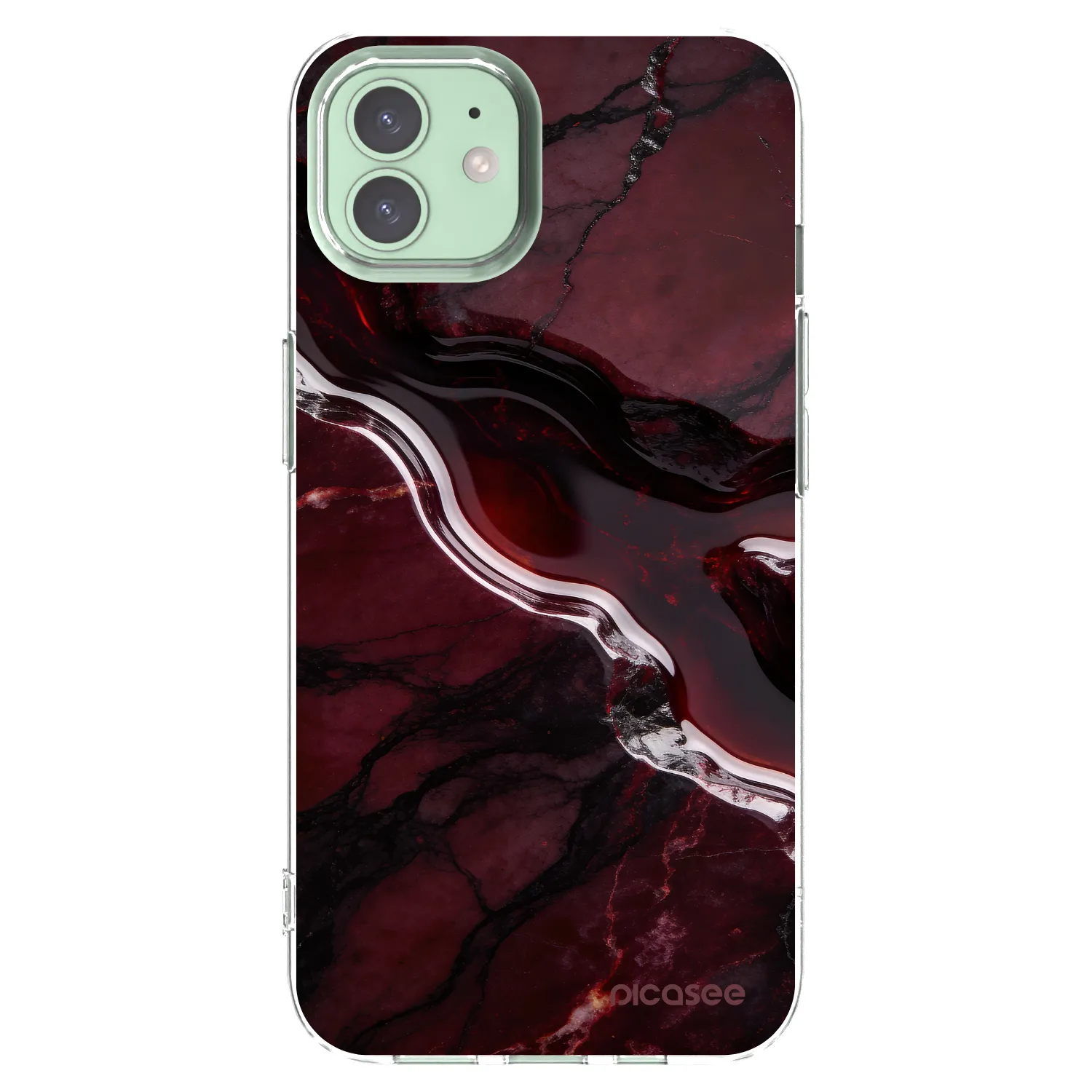 Picasee silikonowe przeźroczyste etui na Apple iPhone 12 - Cherry stone