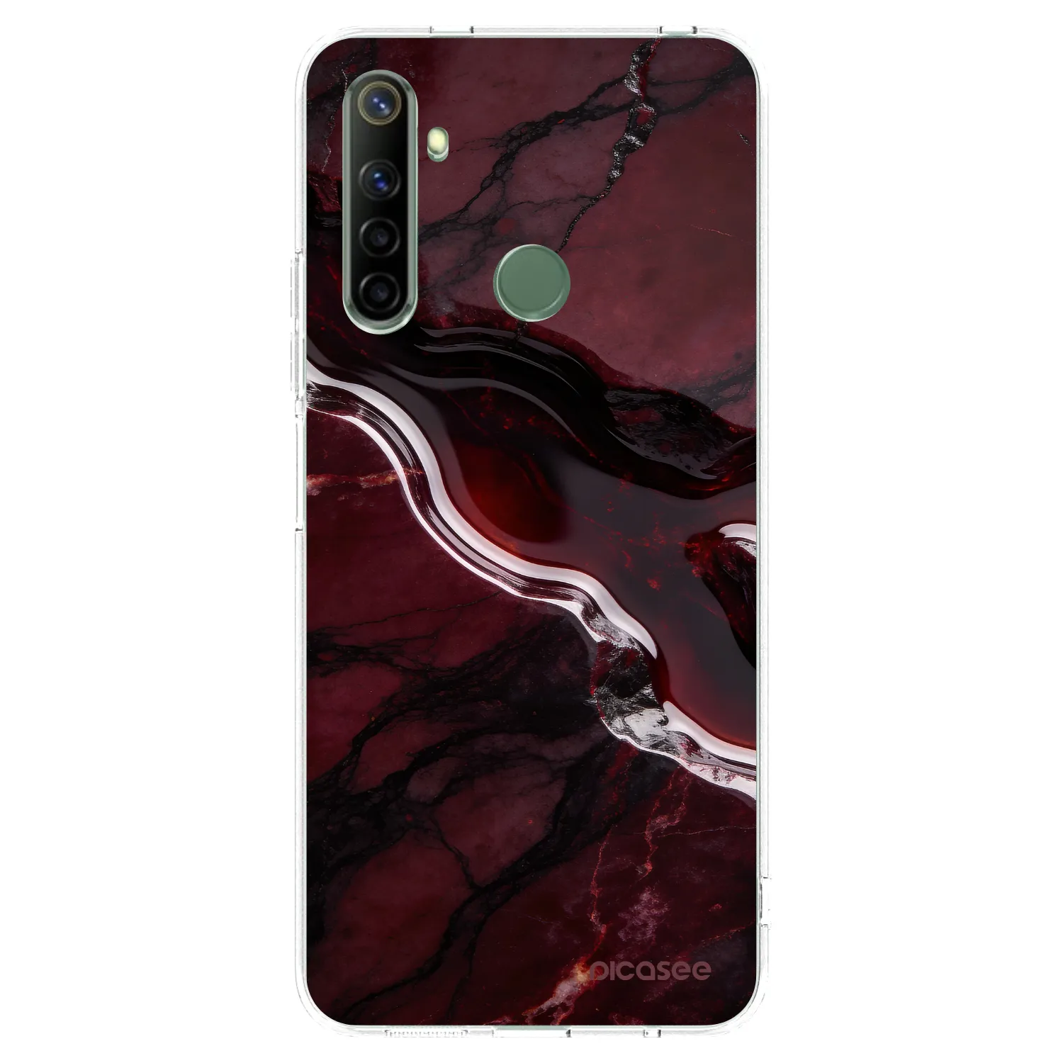 Picasee silikonowe przeźroczyste etui na Realme 6i - Cherry stone