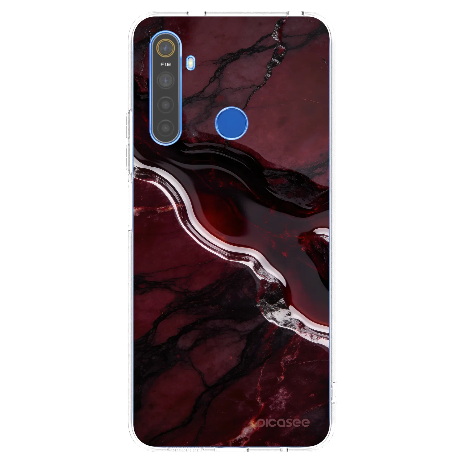 Picasee silikonowe przeźroczyste etui na Realme 5 - Cherry stone