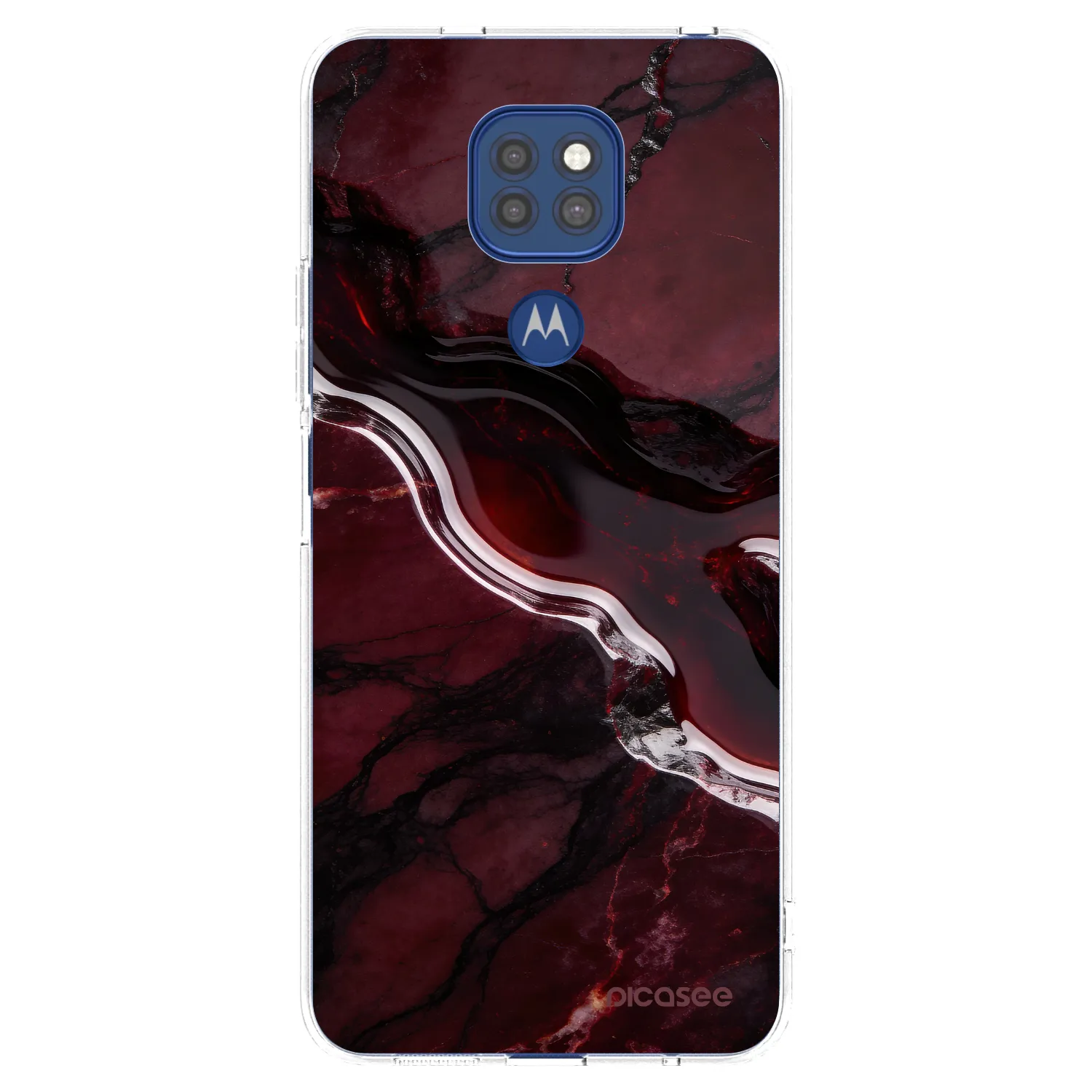 Picasee silikonowe przeźroczyste etui na Motorola Moto G9 Play - Cherry stone