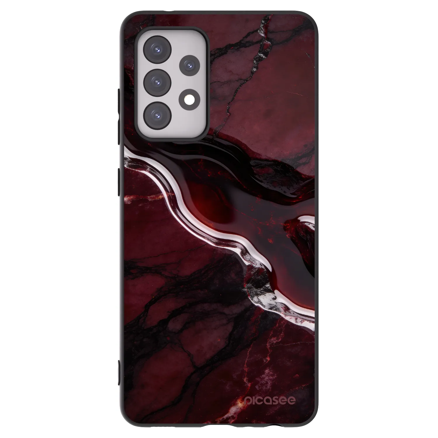 Picasee silikonowe czarne etui na Samsung Galaxy A52 5G A525F - Cherry stone