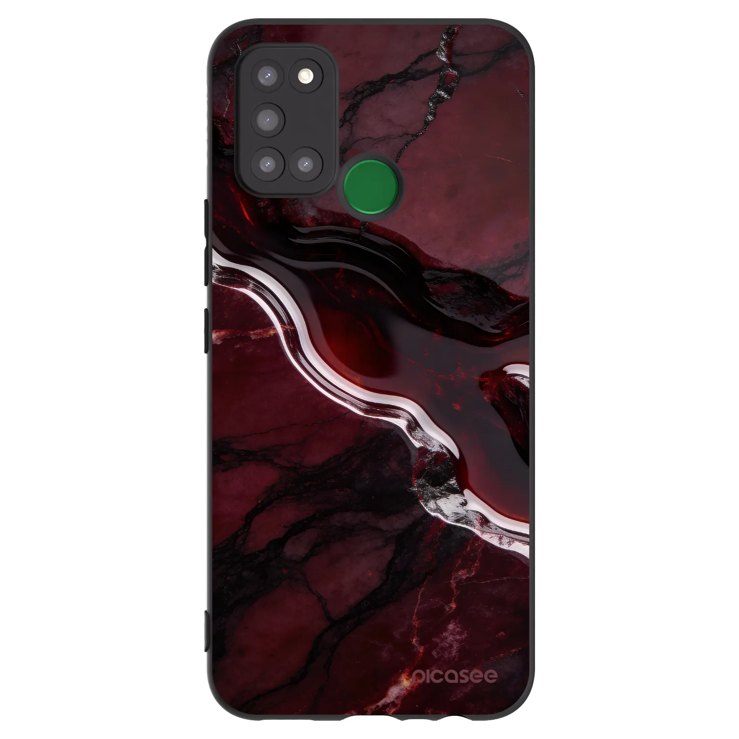 Picasee silikonowe czarne etui na Realme 7i - Cherry stone