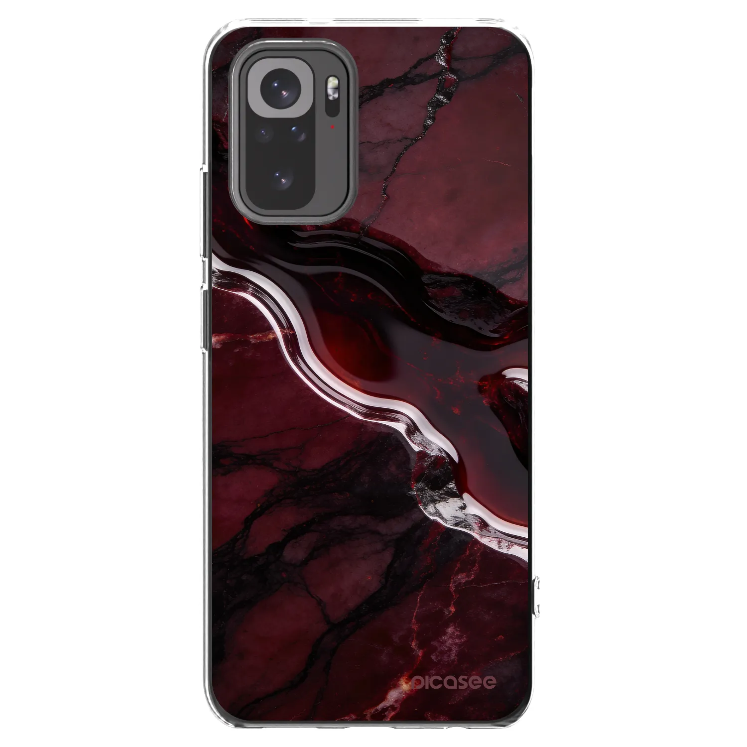 Picasee silikonowe przeźroczyste etui na Xiaomi Redmi Note 10S - Cherry stone