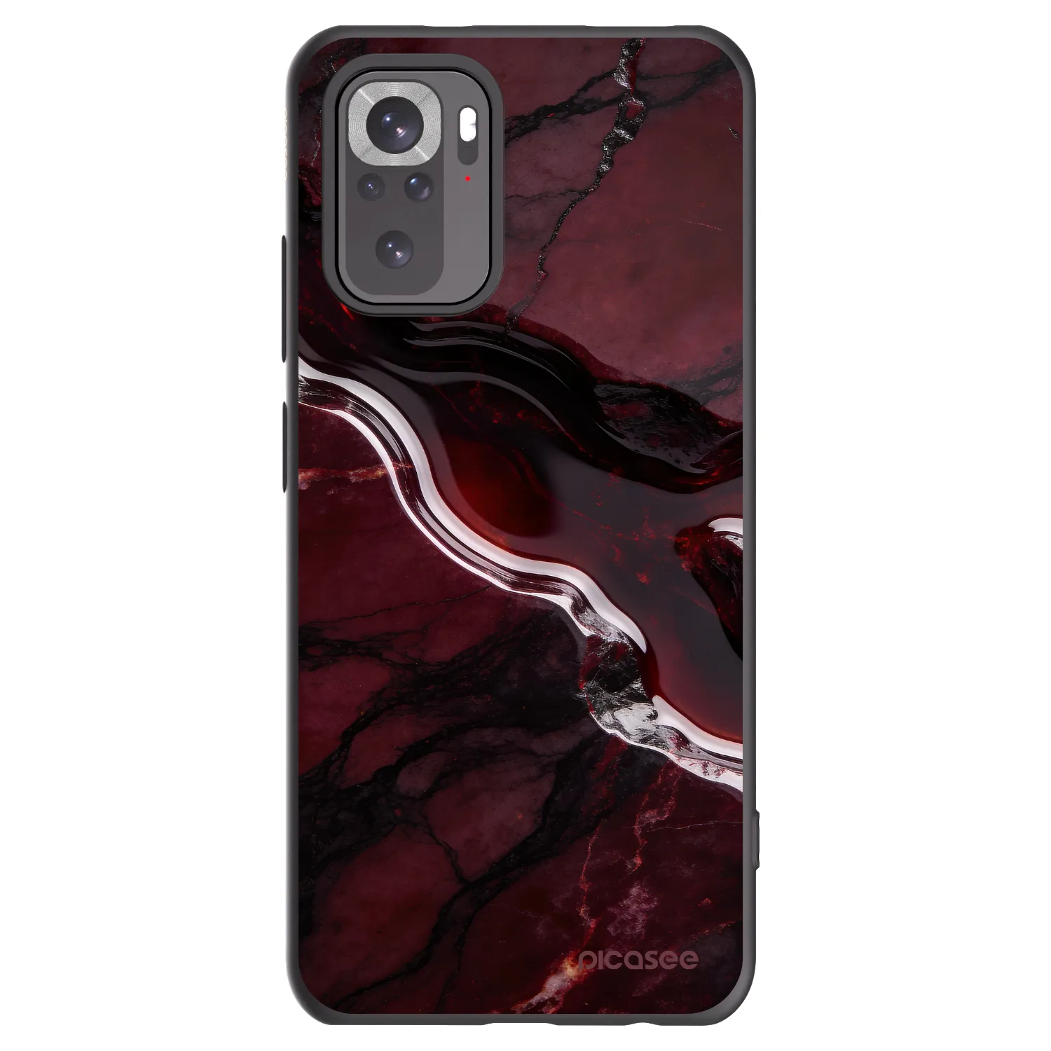Picasee silikonowe czarne etui na Xiaomi Redmi Note 10S - Cherry stone