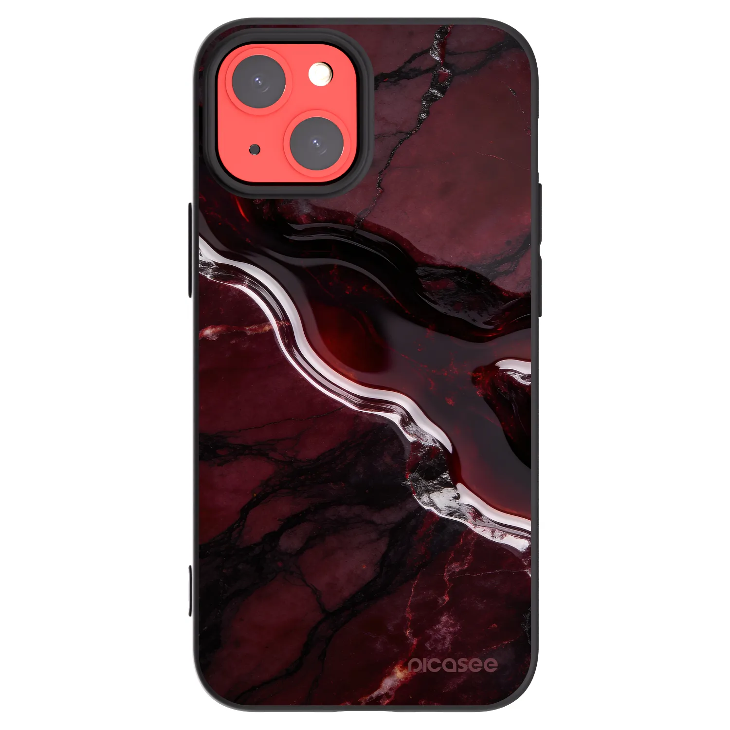 Picasee silikonowe czarne etui na Apple iPhone 13 mini - Cherry stone