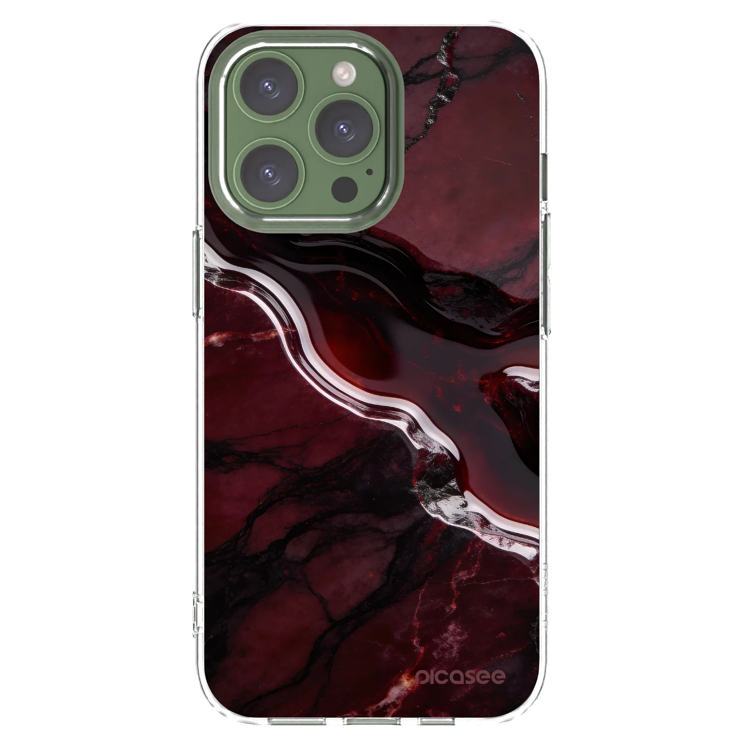 Picasee silikonowe przeźroczyste etui na Apple iPhone 13 Pro - Cherry stone