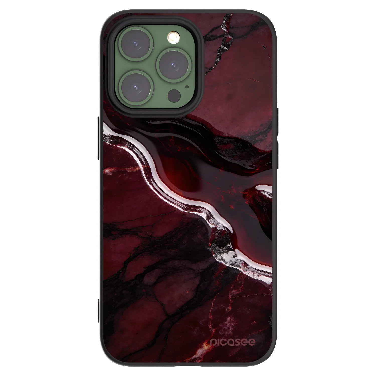 Picasee silikonowe czarne etui na Apple iPhone 13 Pro - Cherry stone