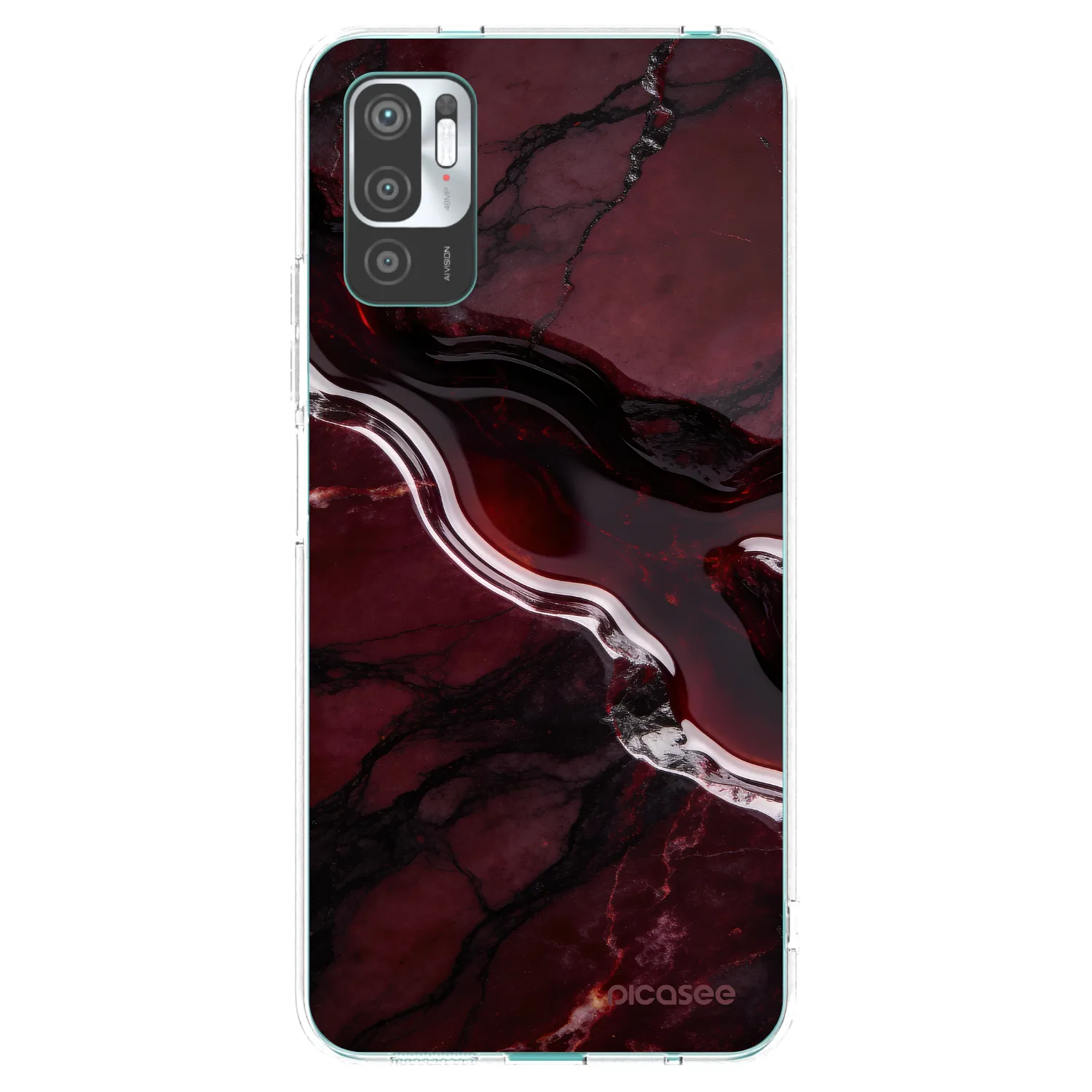 Picasee silikonowe przeźroczyste etui na Xiaomi Redmi Note 10 5G - Cherry stone