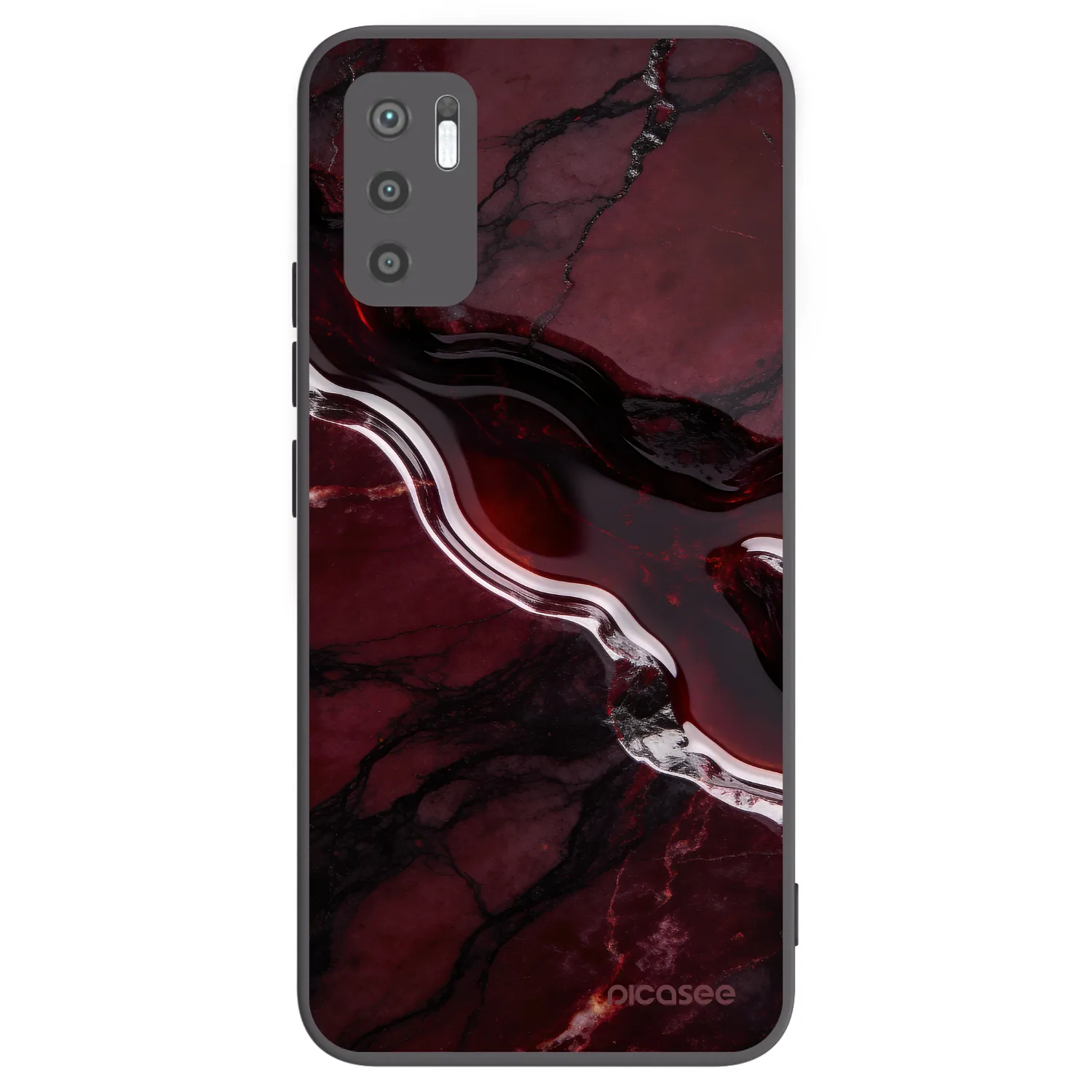 Picasee silikonowe czarne etui na Xiaomi Redmi Note 10 5G - Cherry stone