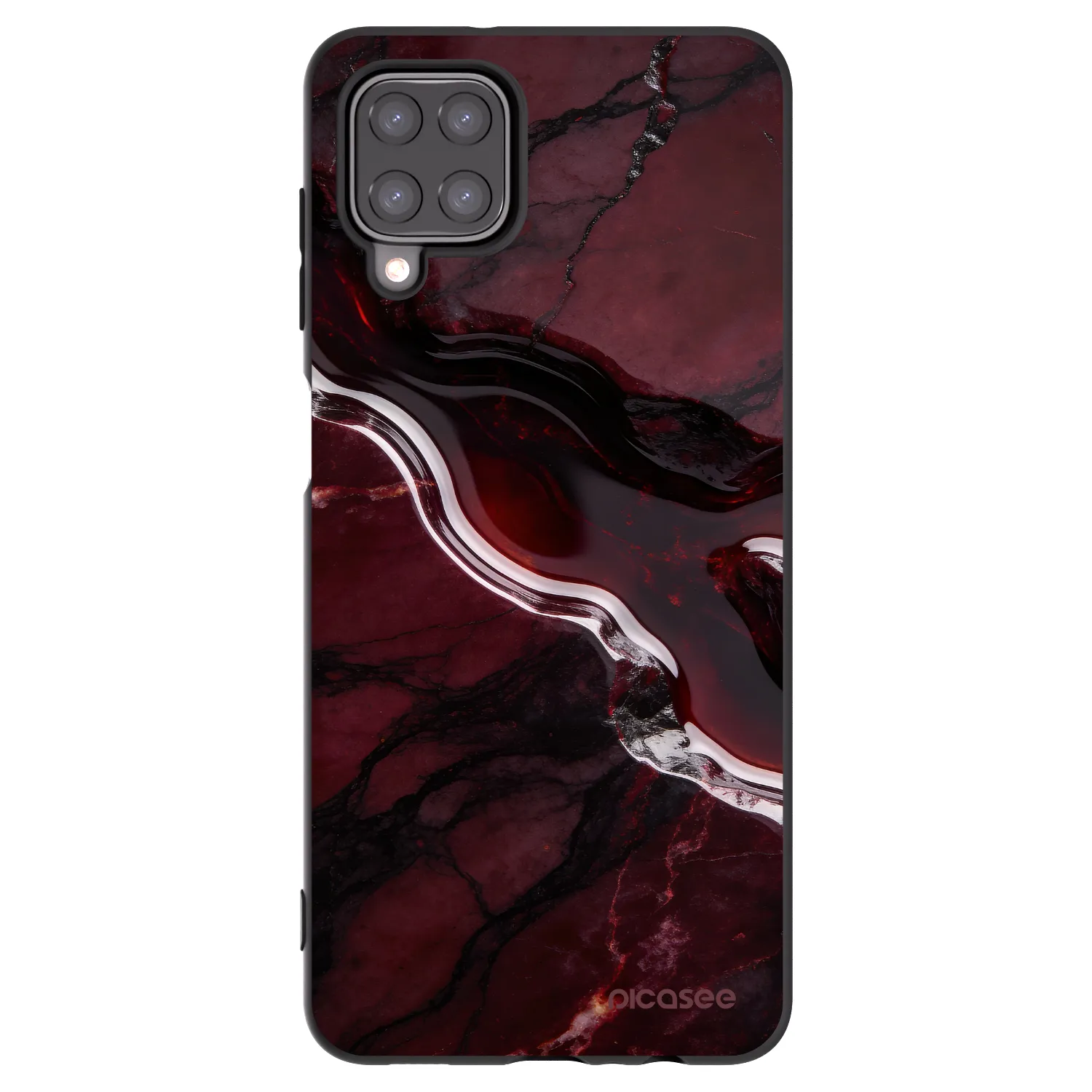 Picasee silikonowe czarne etui na Samsung Galaxy M12 M127F - Cherry stone
