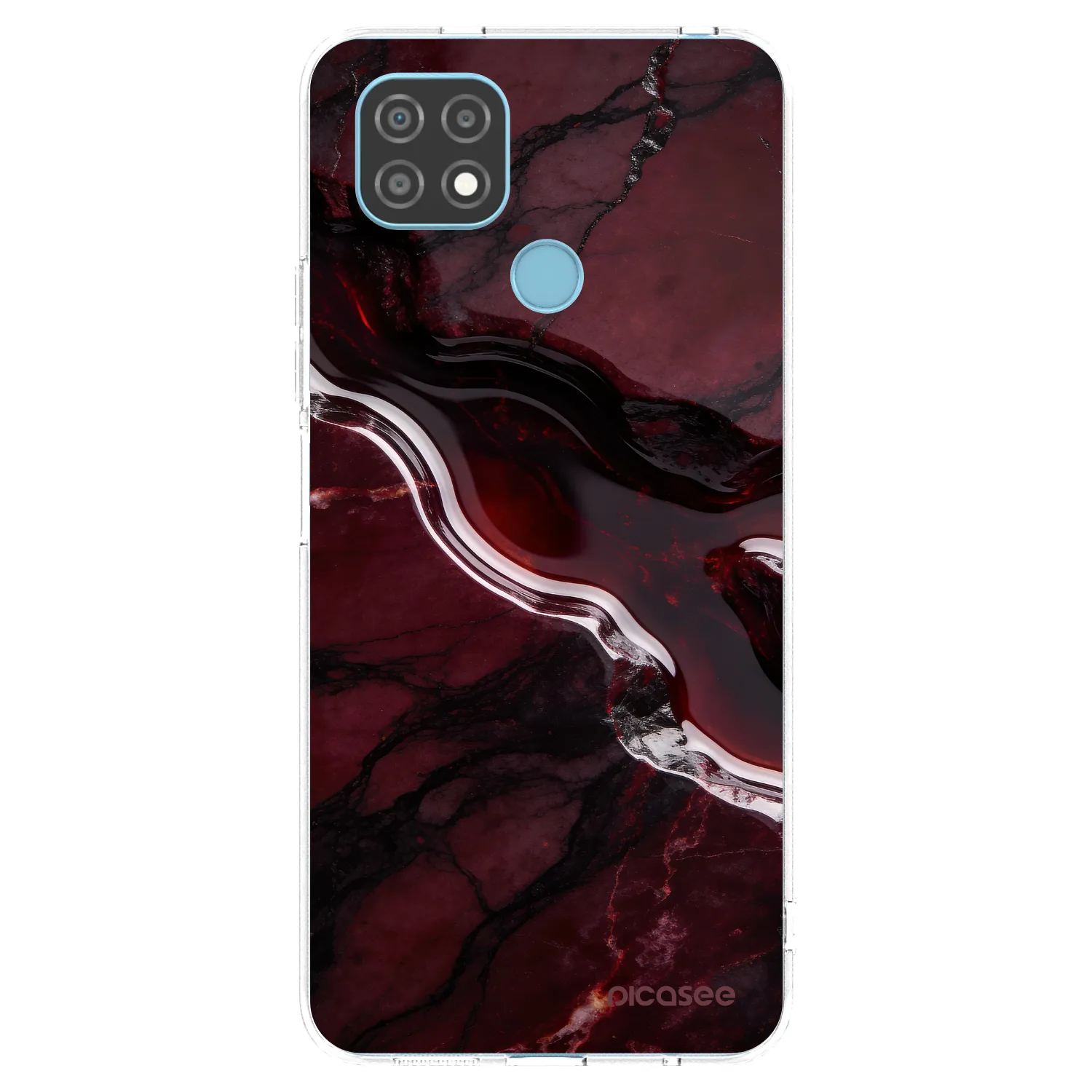 Picasee silikonowe przeźroczyste etui na Realme C21 - Cherry stone