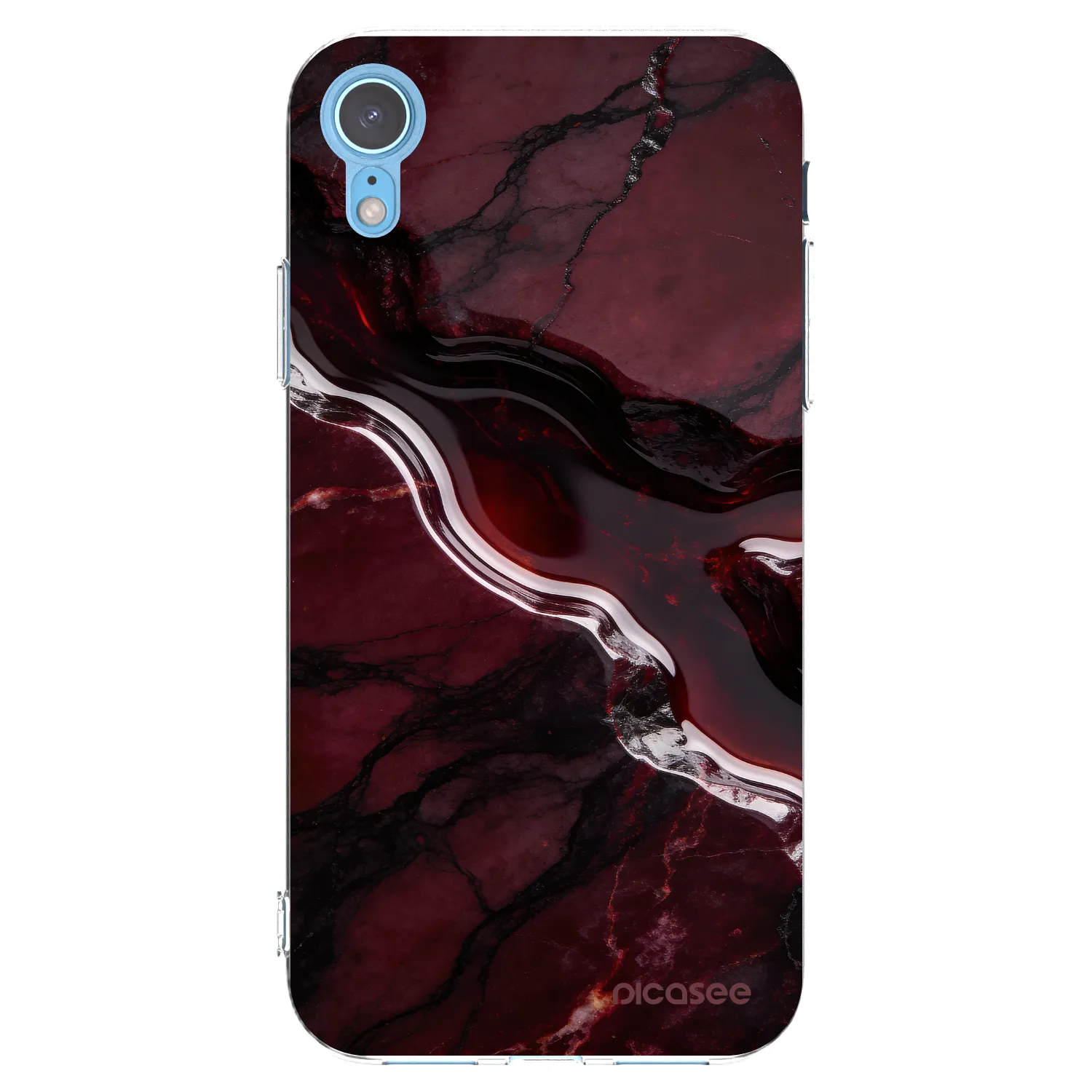 Picasee silikonowe przeźroczyste etui na Apple iPhone XR - Cherry stone